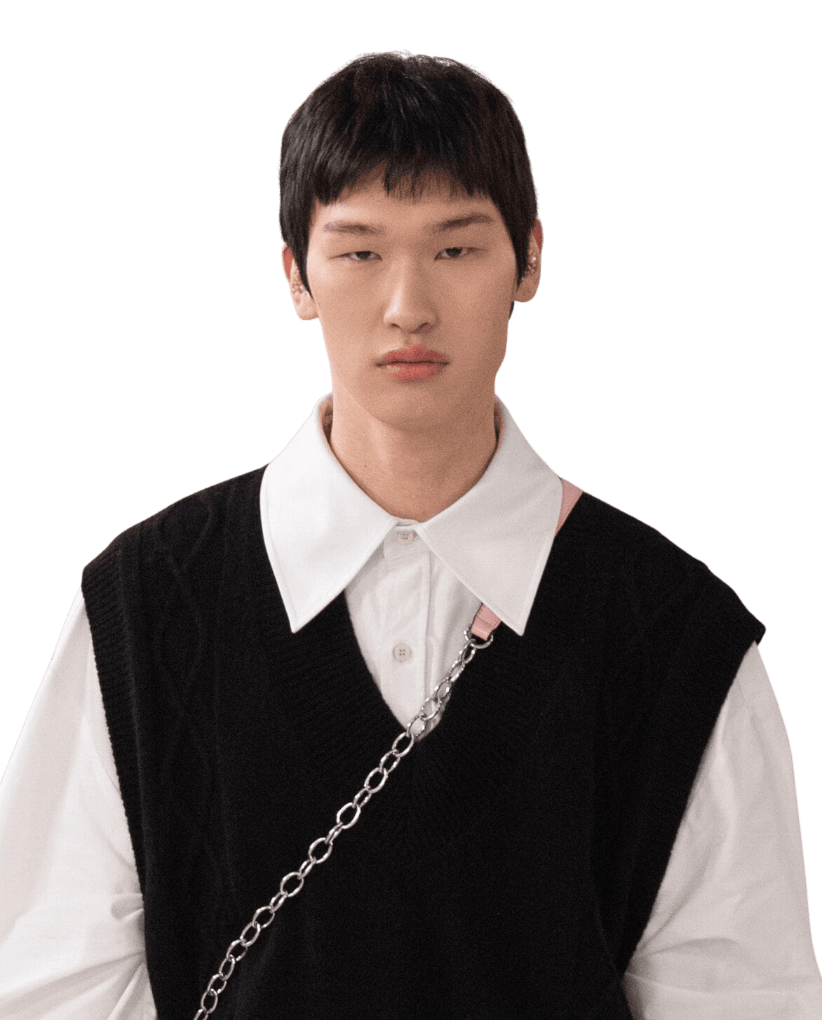 Fringed Knit Vest (Black) — vue 5