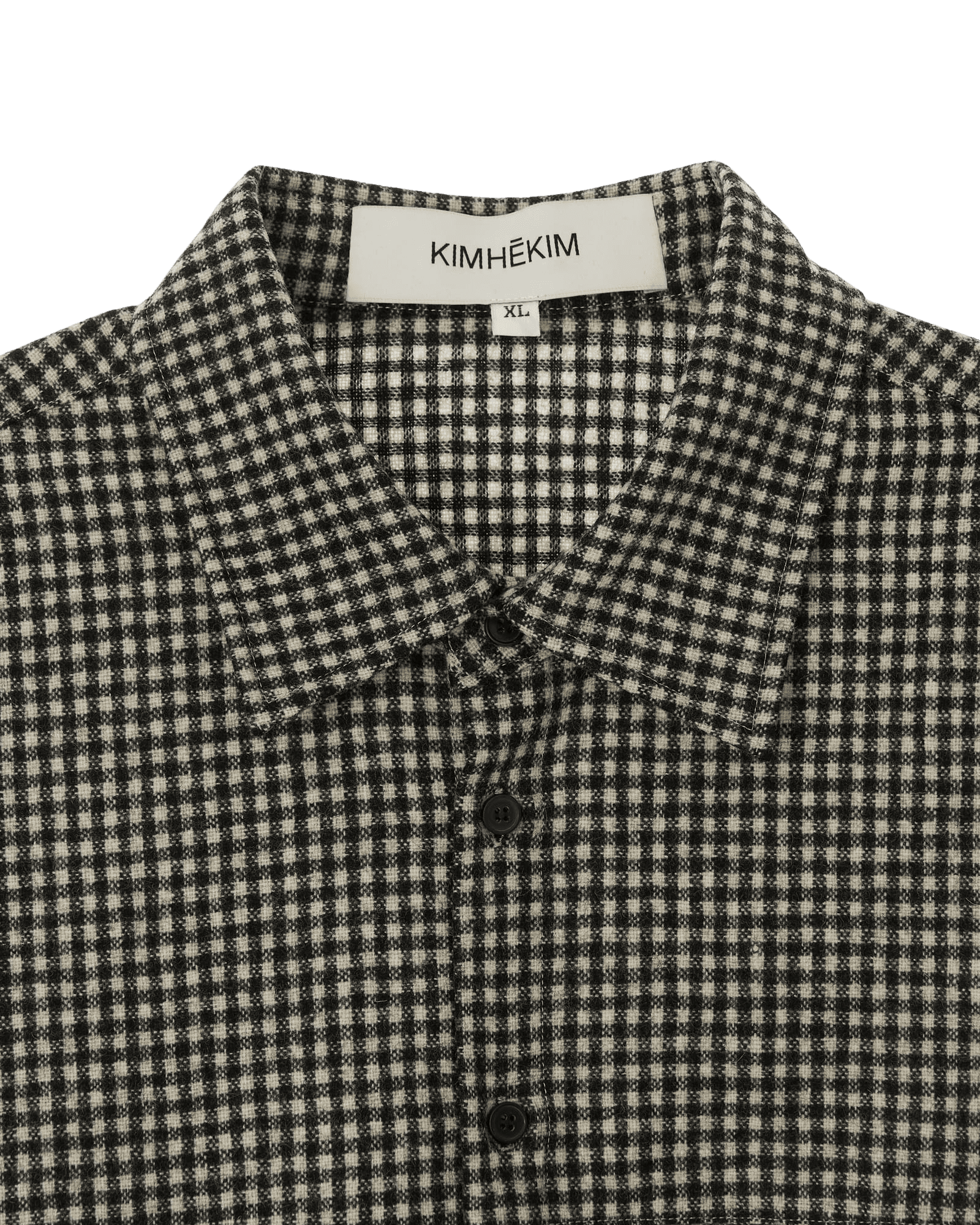 Checkered KIMHEKIM Label Shirt (Black) — vue 19