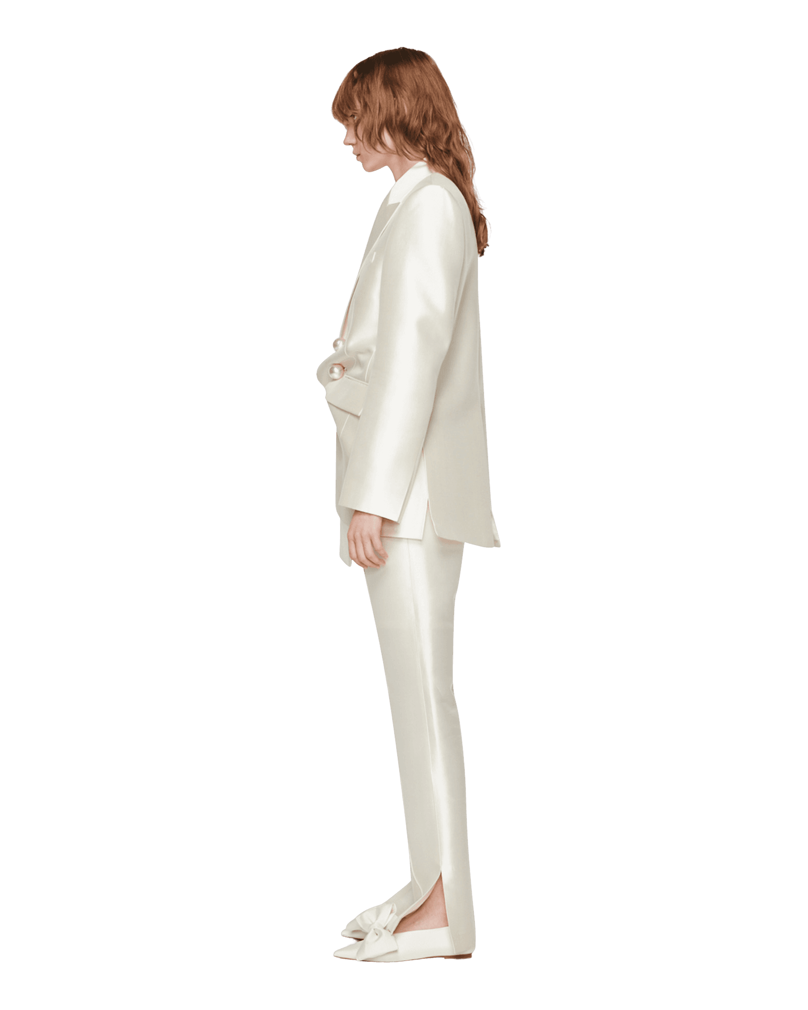Silk Blend Venus Pants (White) — vue 3