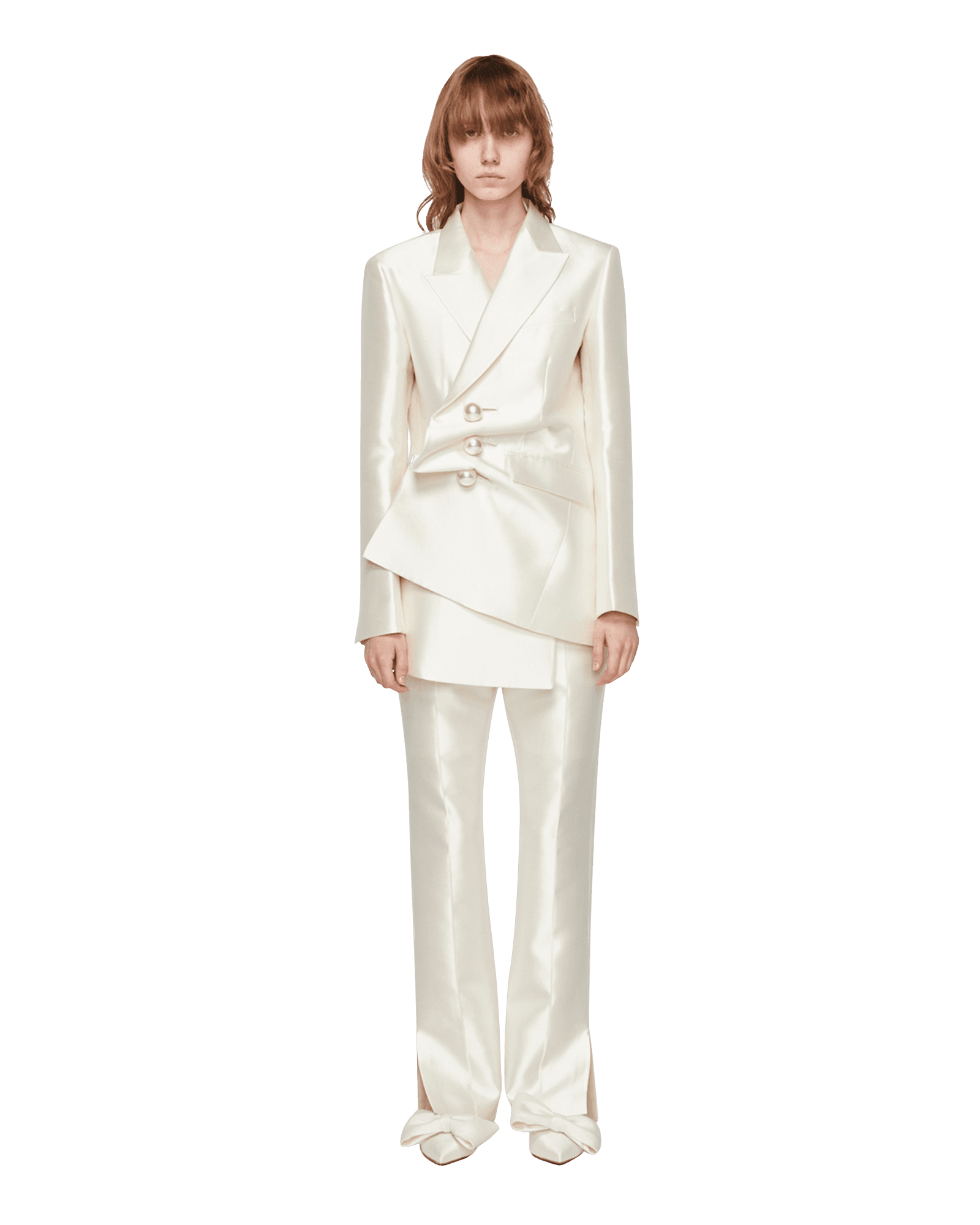Silk Blend Venus Pants (White) — vue 1