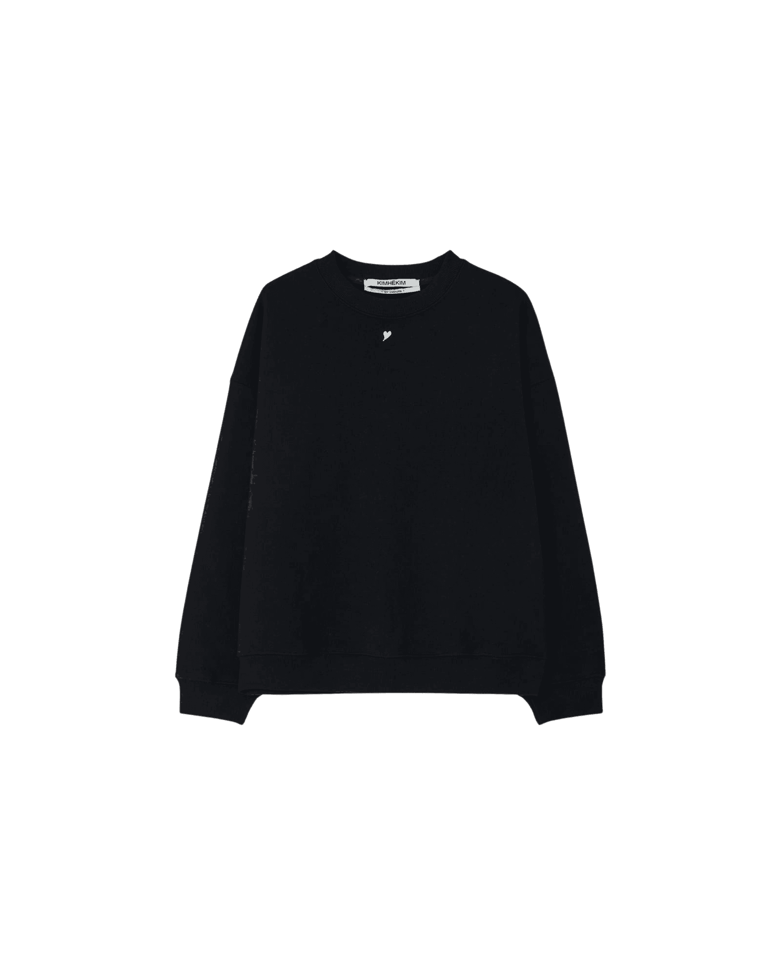 Heart Embroidered Sweatshirt (Black) — vue 11