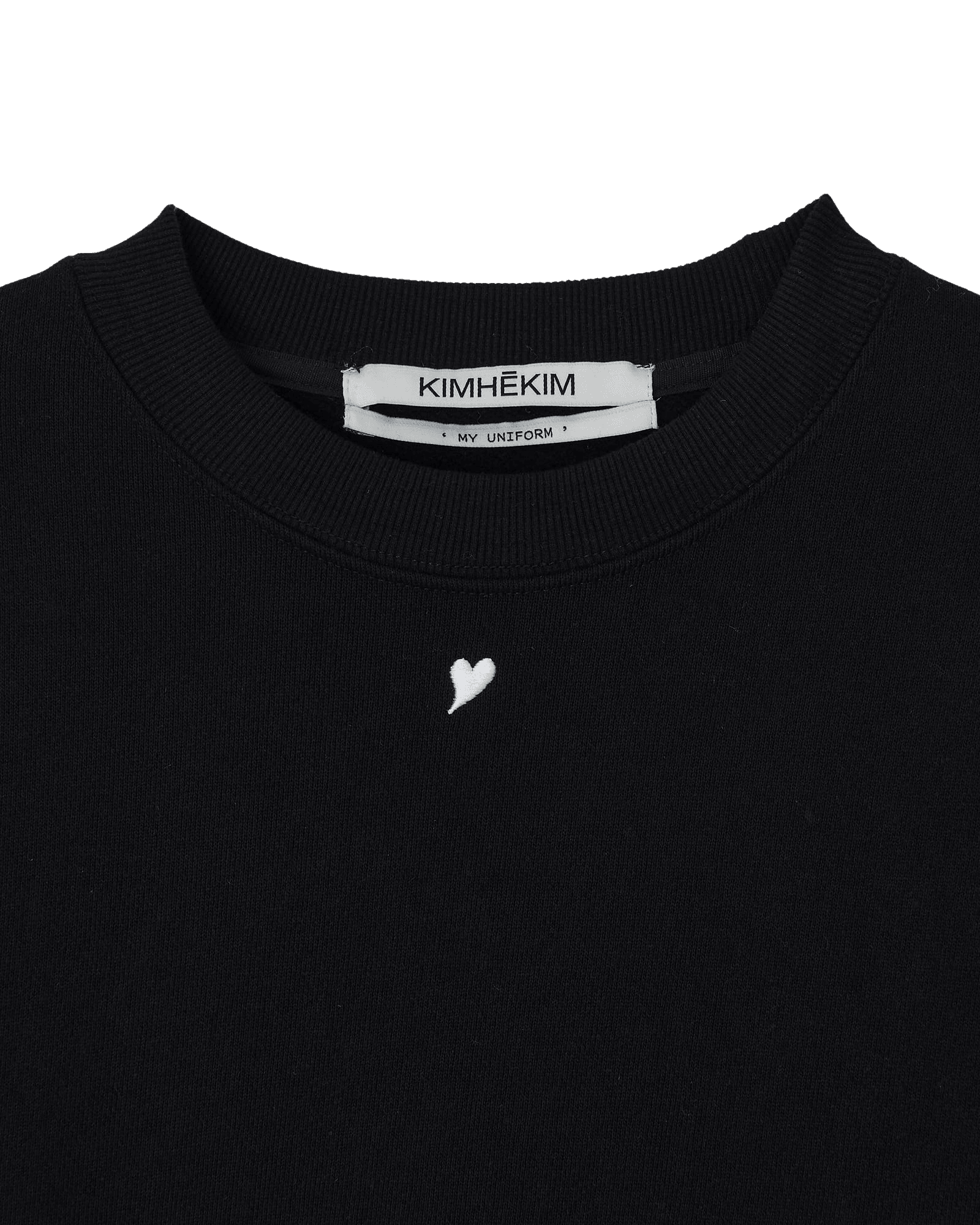 Heart Embroidered Sweatshirt (Black) — vue 13