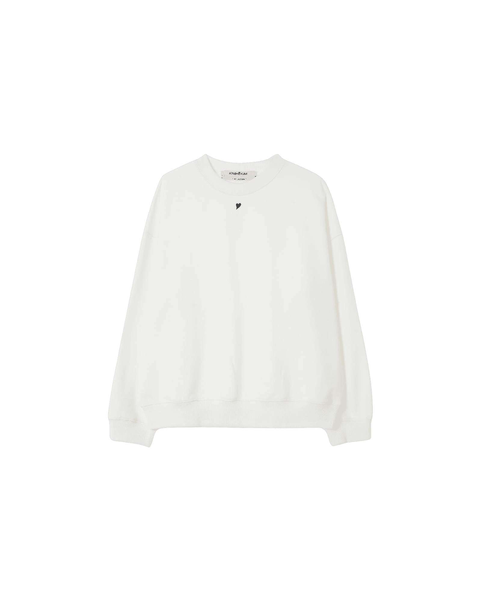 Heart Embroidered Sweatshirt (White) — vue 11