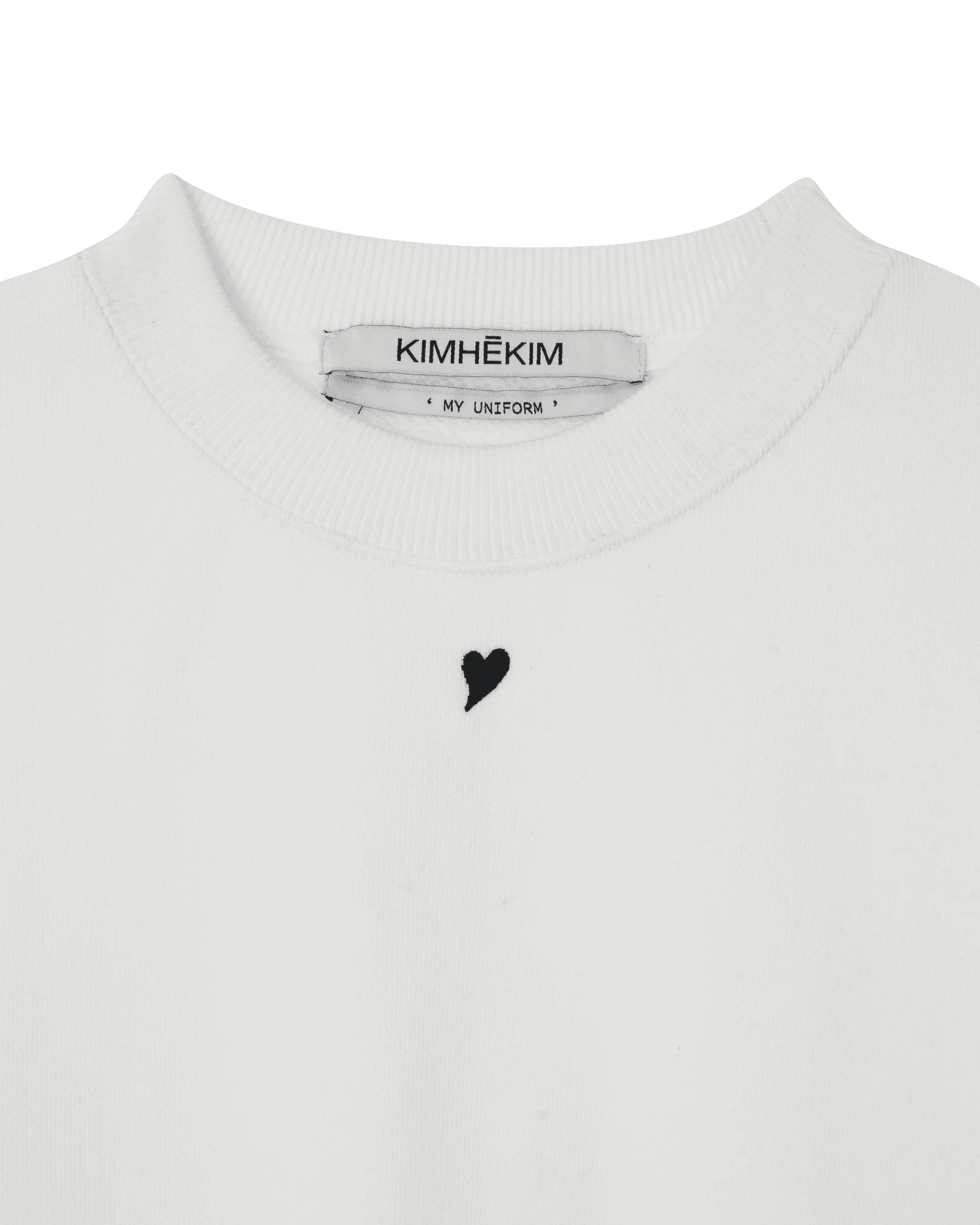 Heart Embroidered Sweatshirt (White) — vue 13