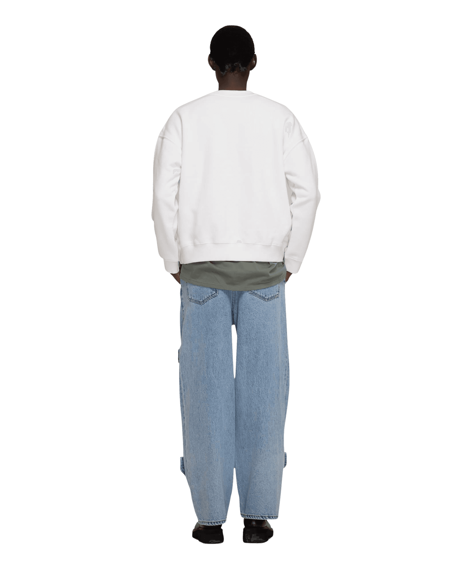 Heart Embroidered Sweatshirt (White) — vue 4