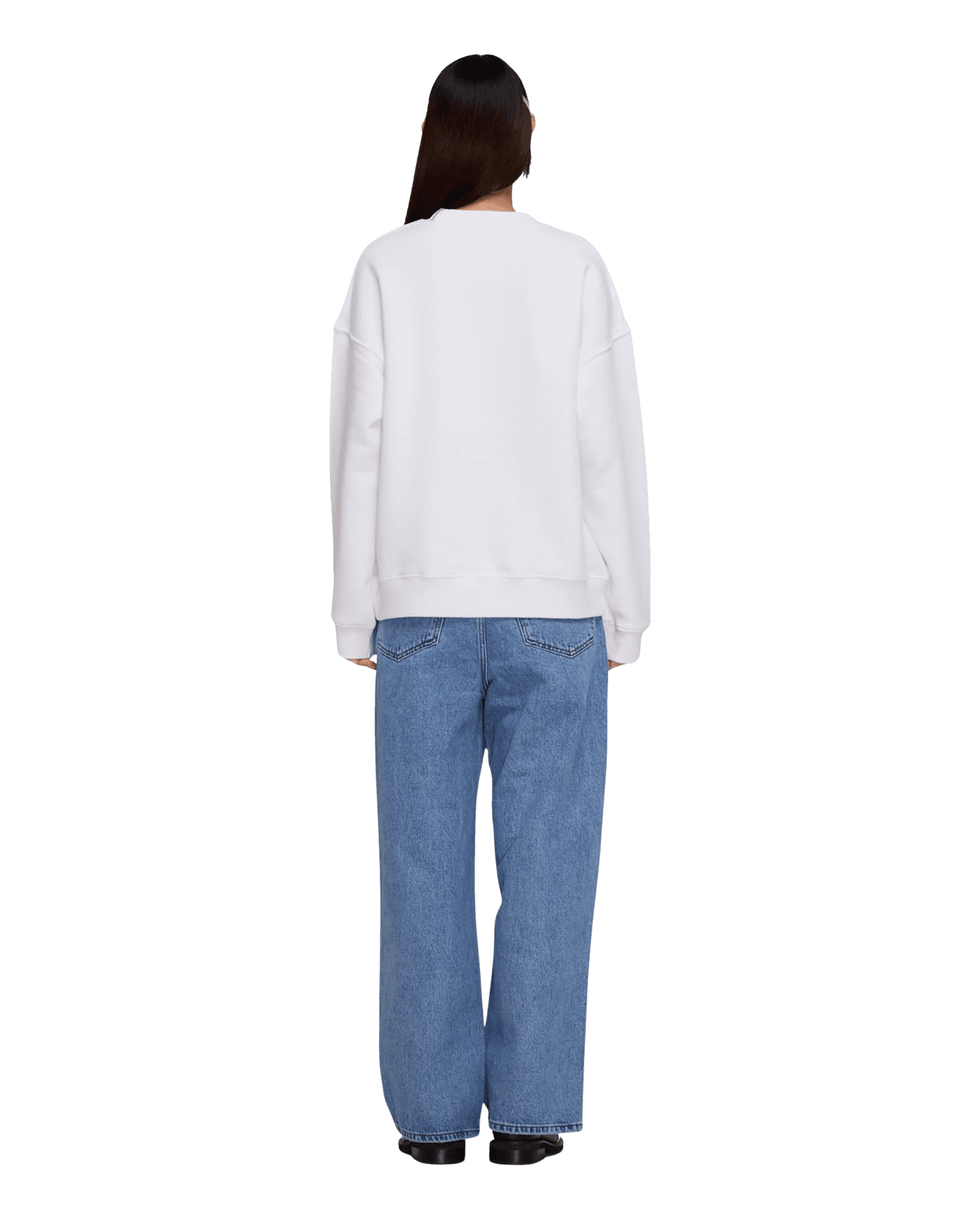 Heart Embroidered Sweatshirt (White) — vue 9