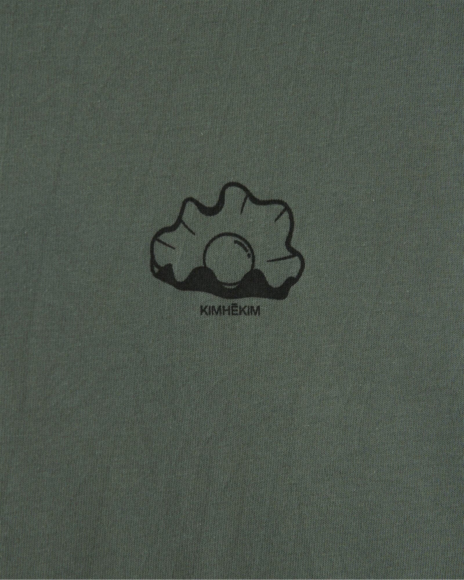Pearl Stamped Oversized T-Shirt (Olive) — vue 3