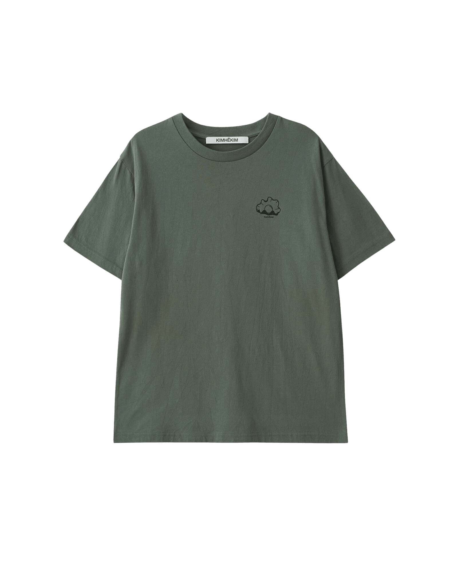 Pearl Stamped Oversized T-Shirt (Olive)