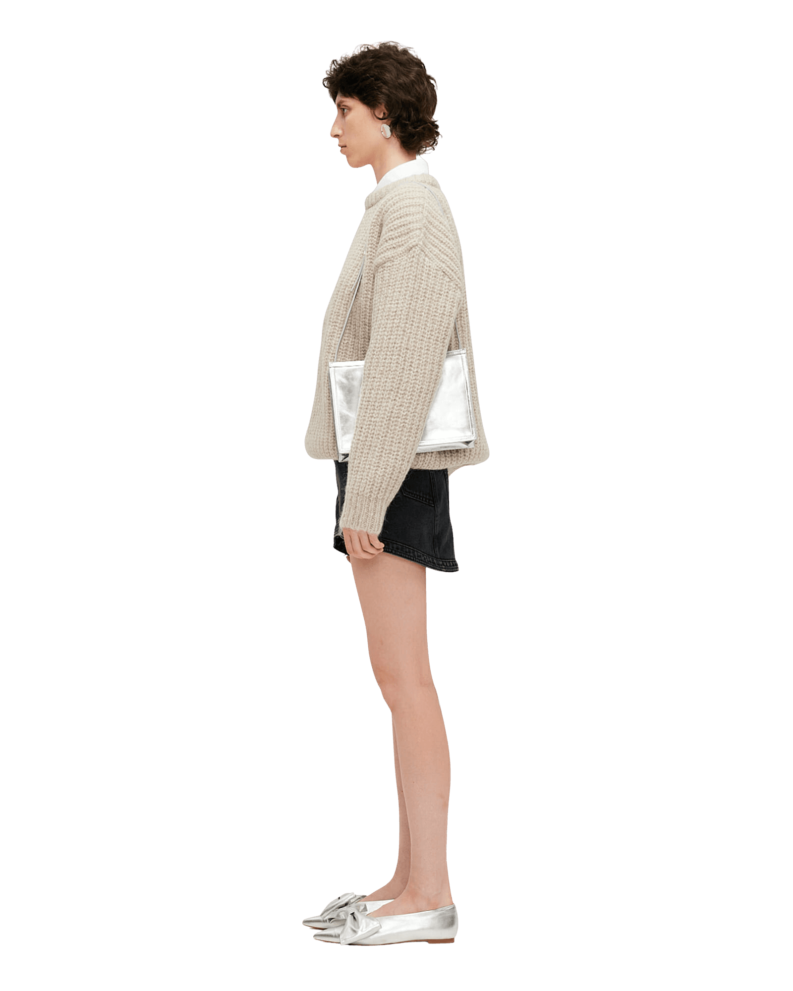 Ripped Mohair-Alpaca Sweater (Beige) — vue 3