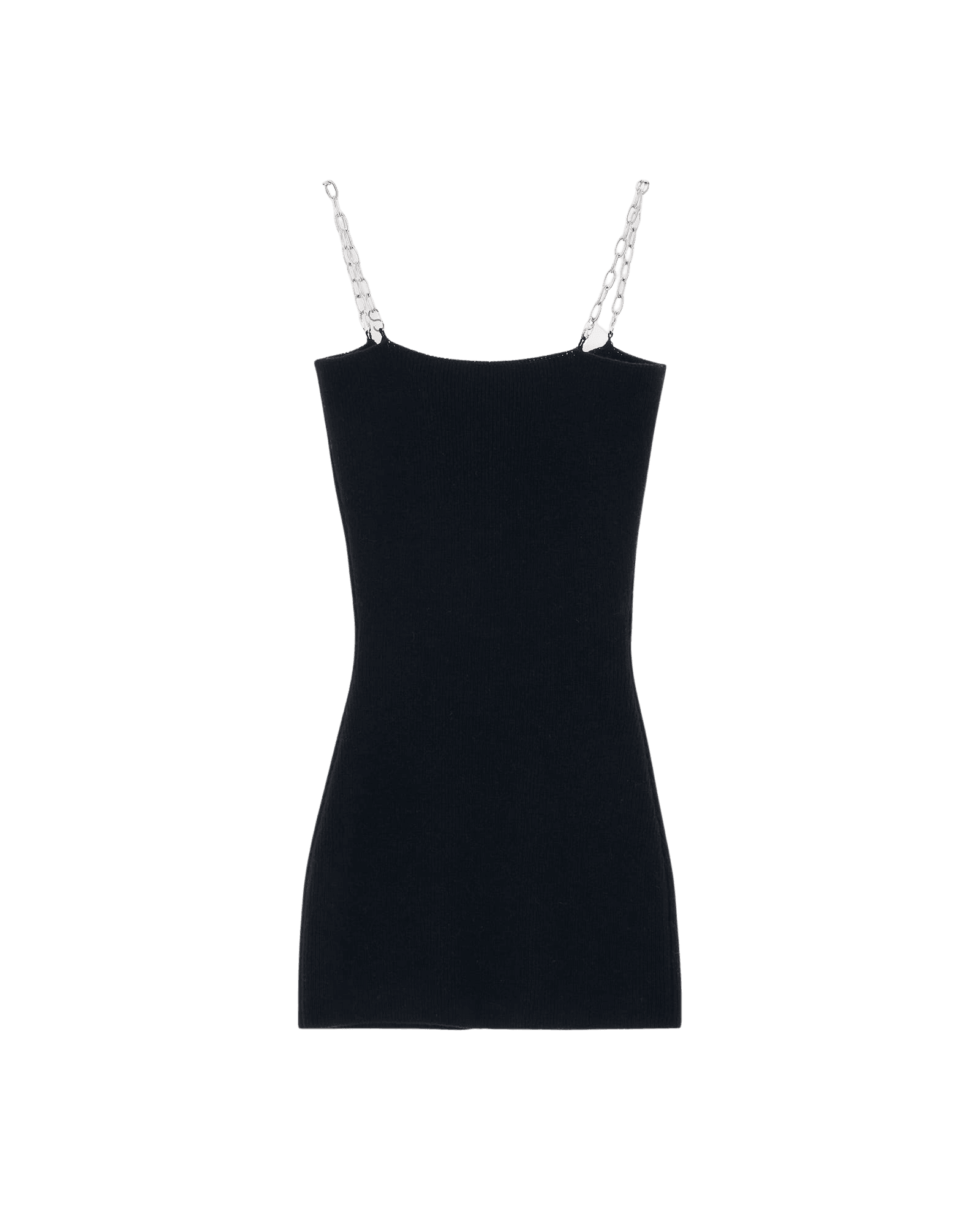 Detachable Chain Strap Wool Knitted Dress (Black) — vue 7