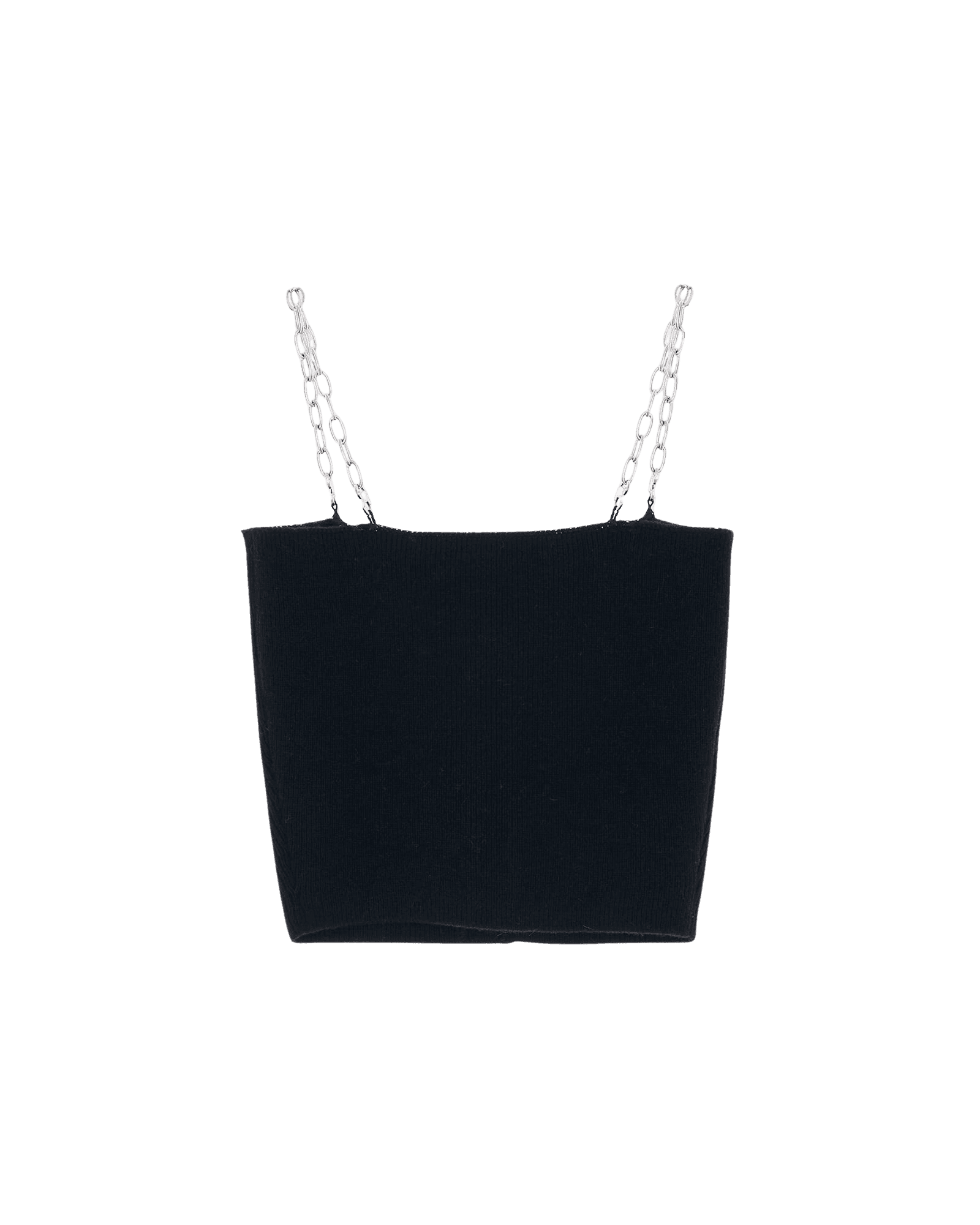 Detachable Chain Strap Wool Knitted Top (Black) — vue 12