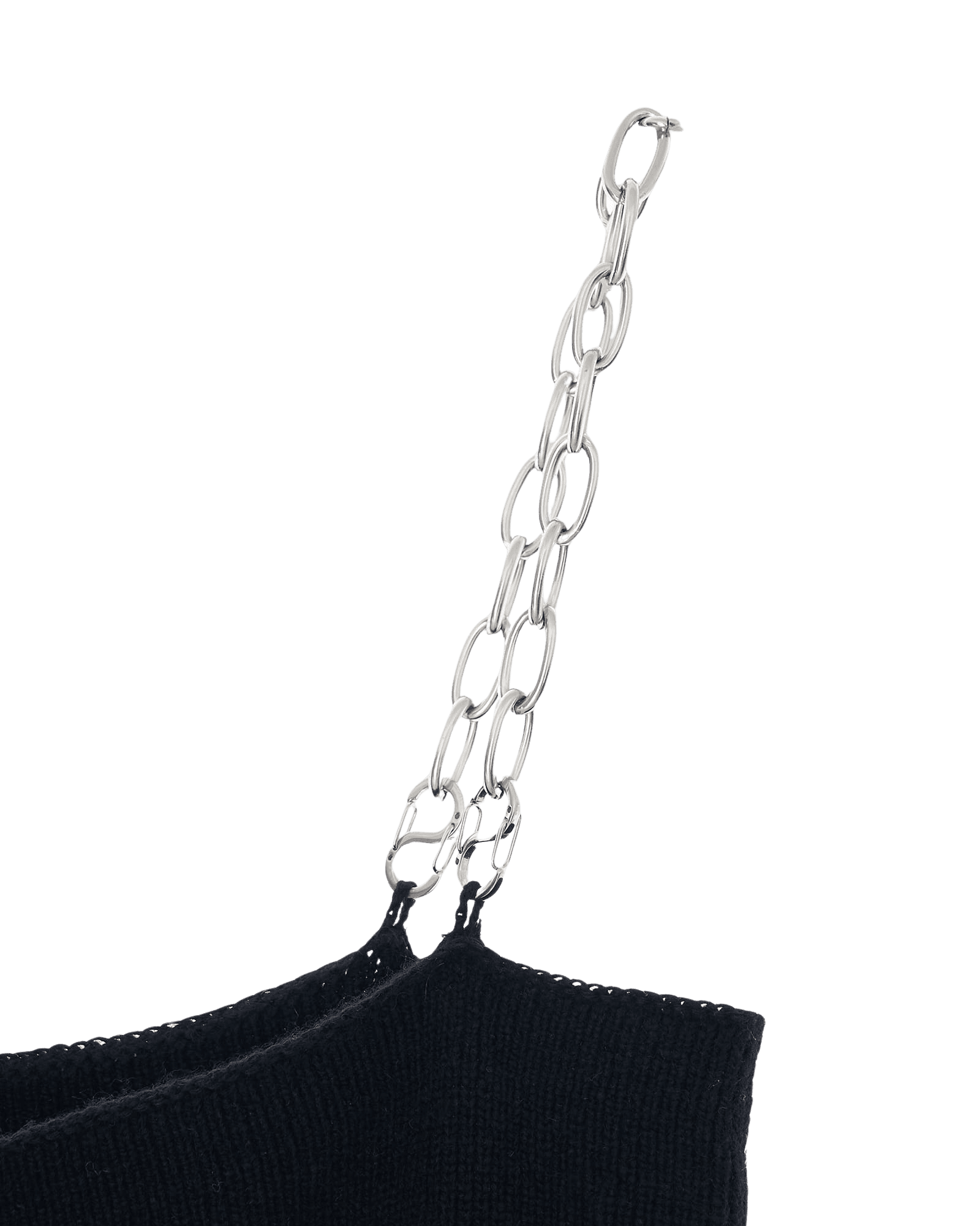 Detachable Chain Strap Wool Knitted Top (Black) — vue 13