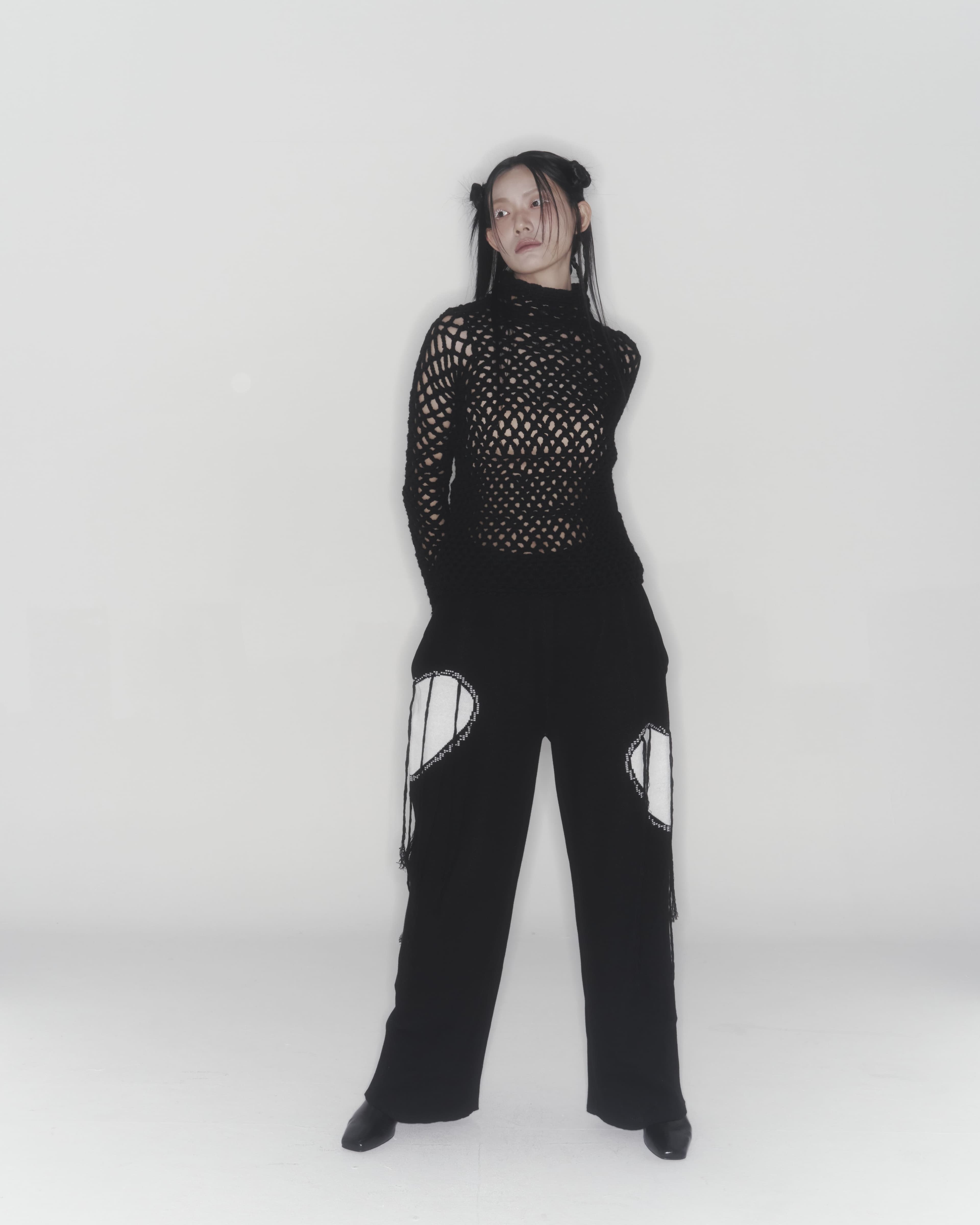 Heart Knit Pants (Black) — vue 11