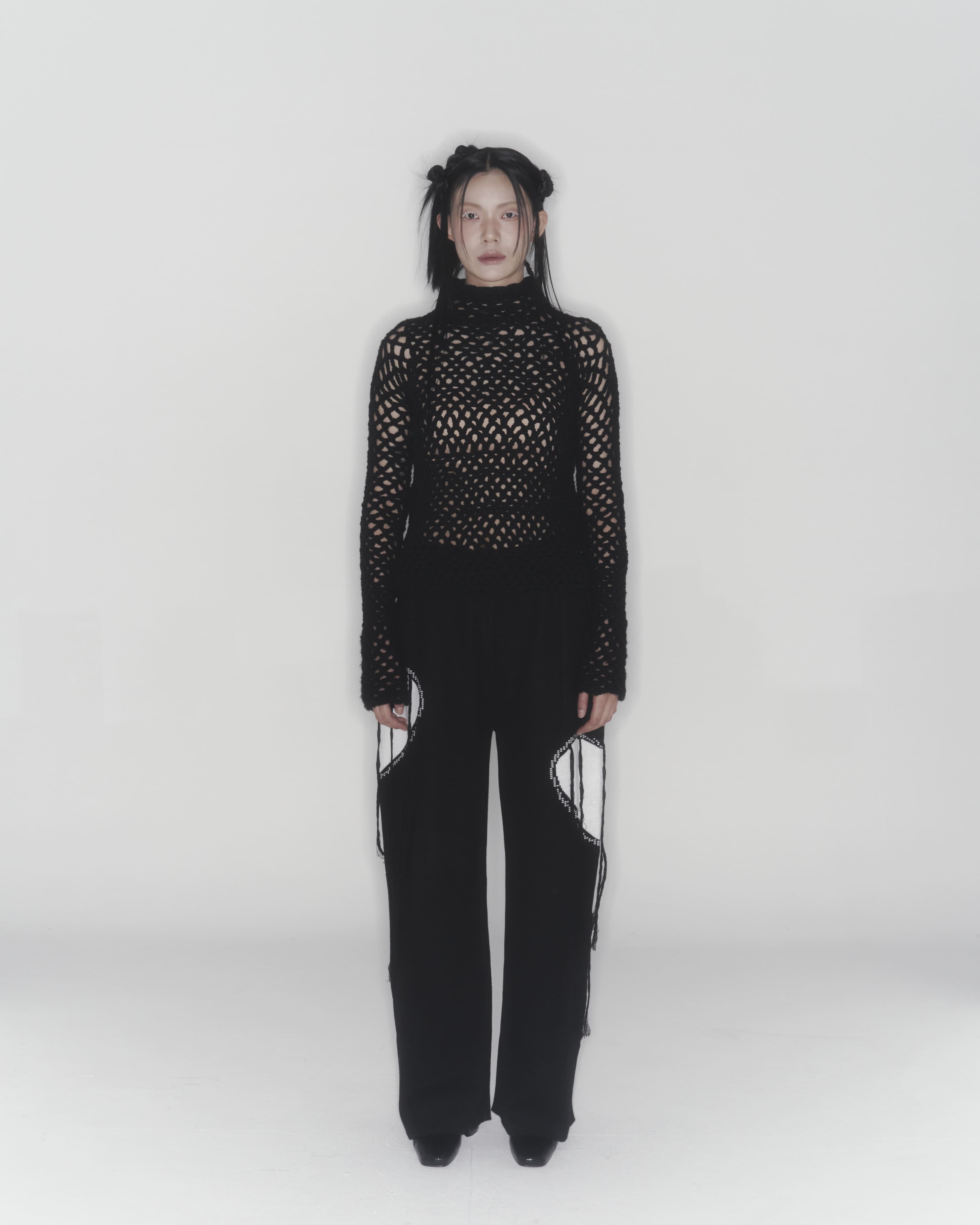 Heart Knit Pants (Black) — vue 4
