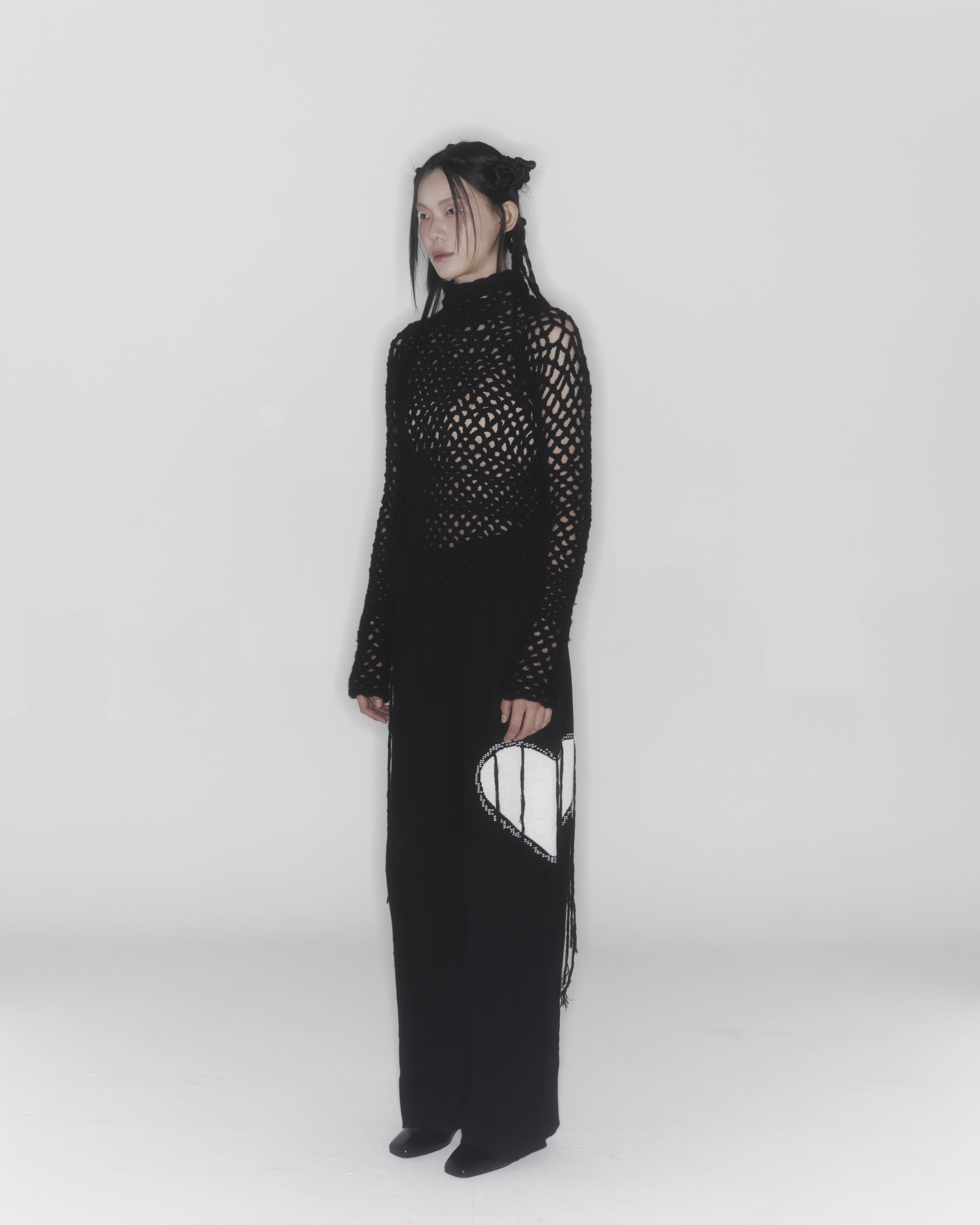 Heart Knit Pants (Black) — vue 5