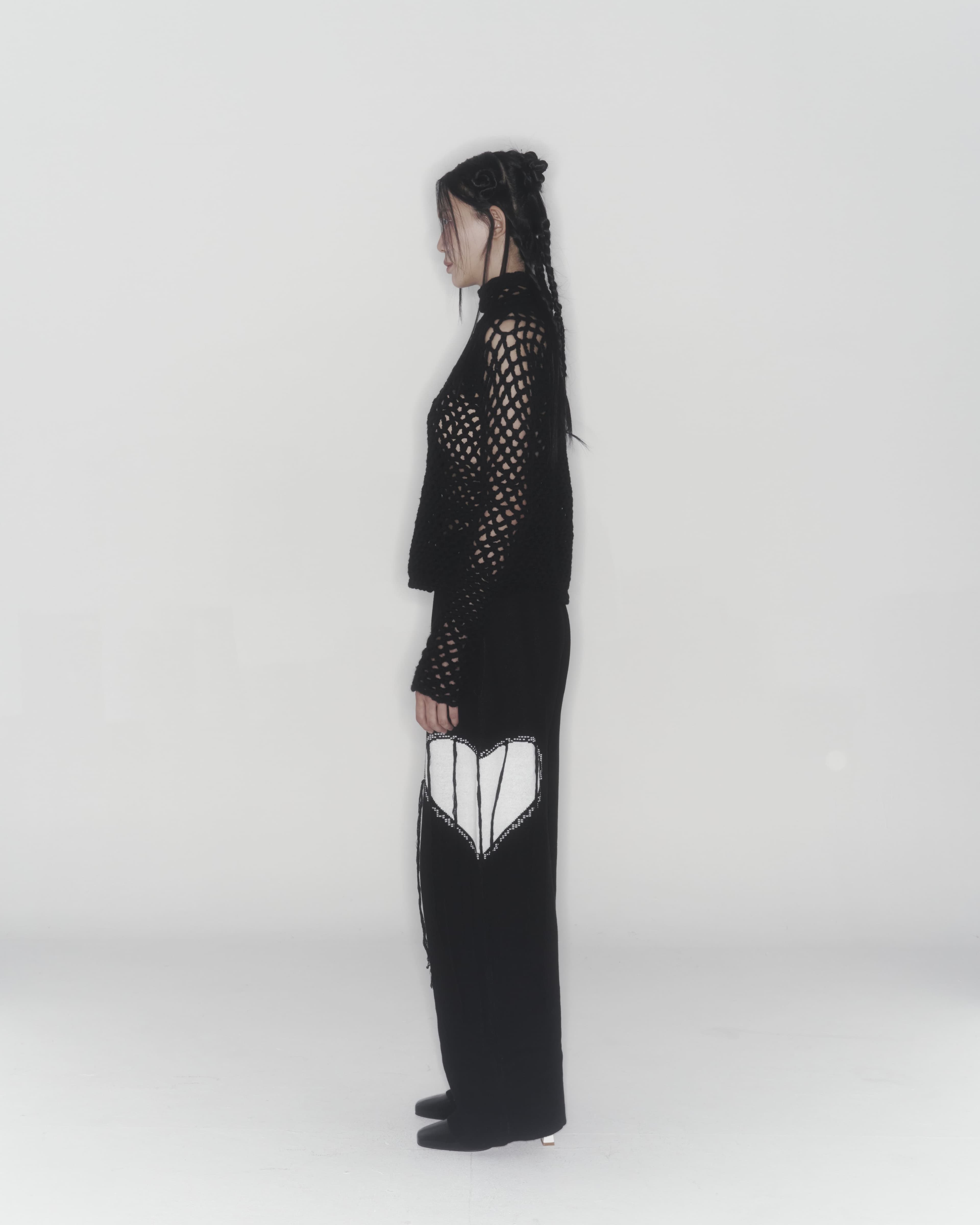 Heart Knit Pants (Black) — vue 6