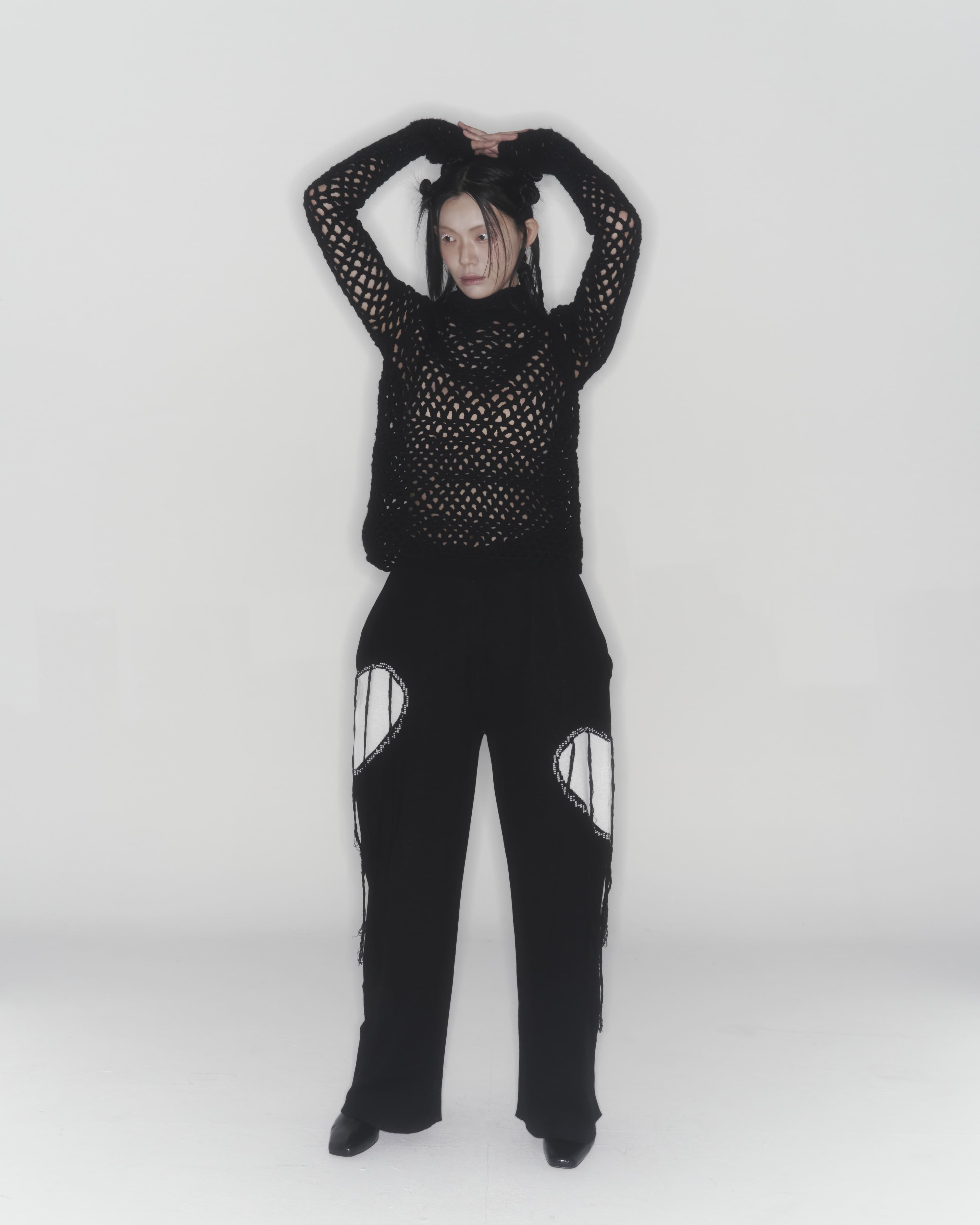 Heart Knit Pants (Black) — vue 9