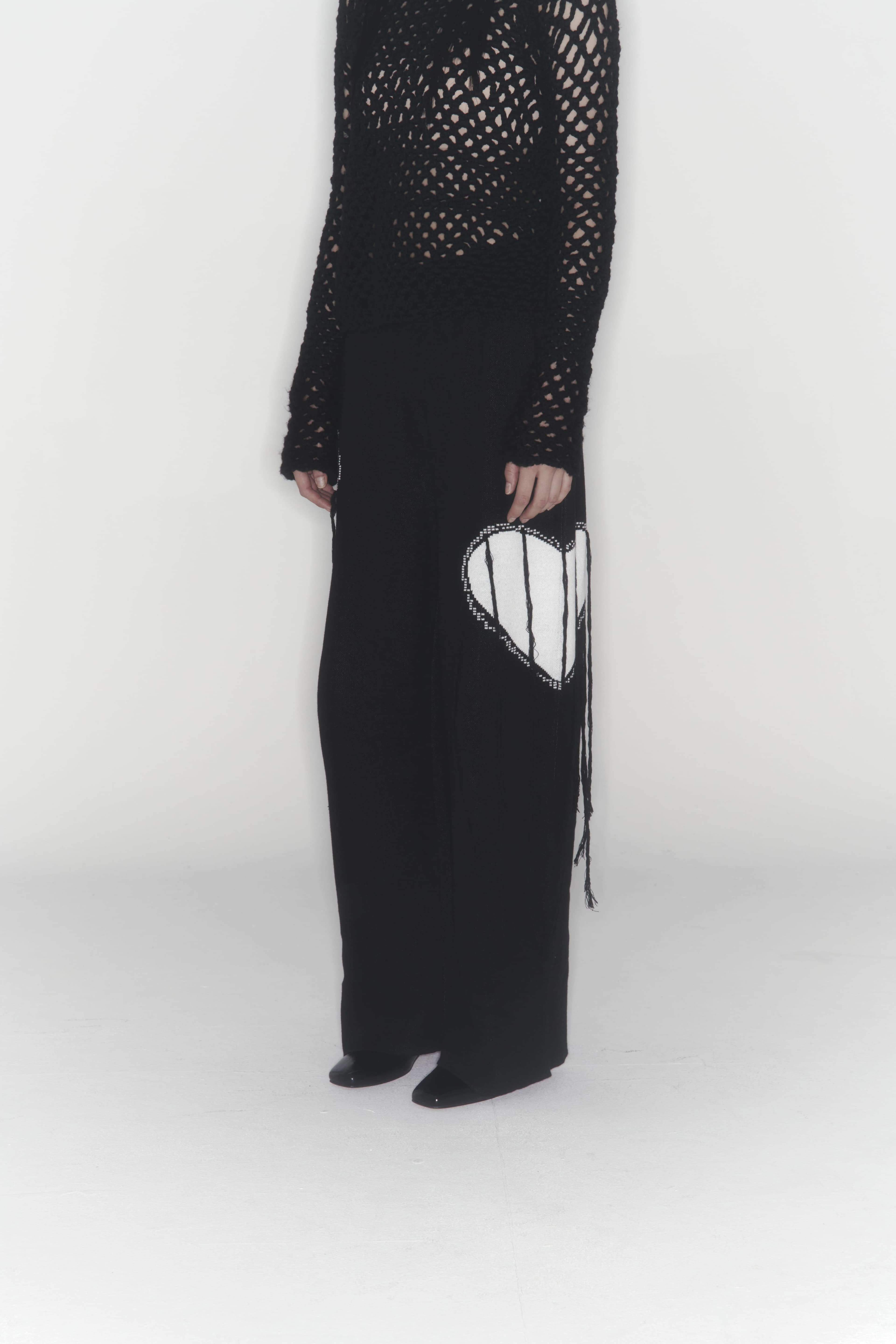 Heart Knit Pants (Black)
