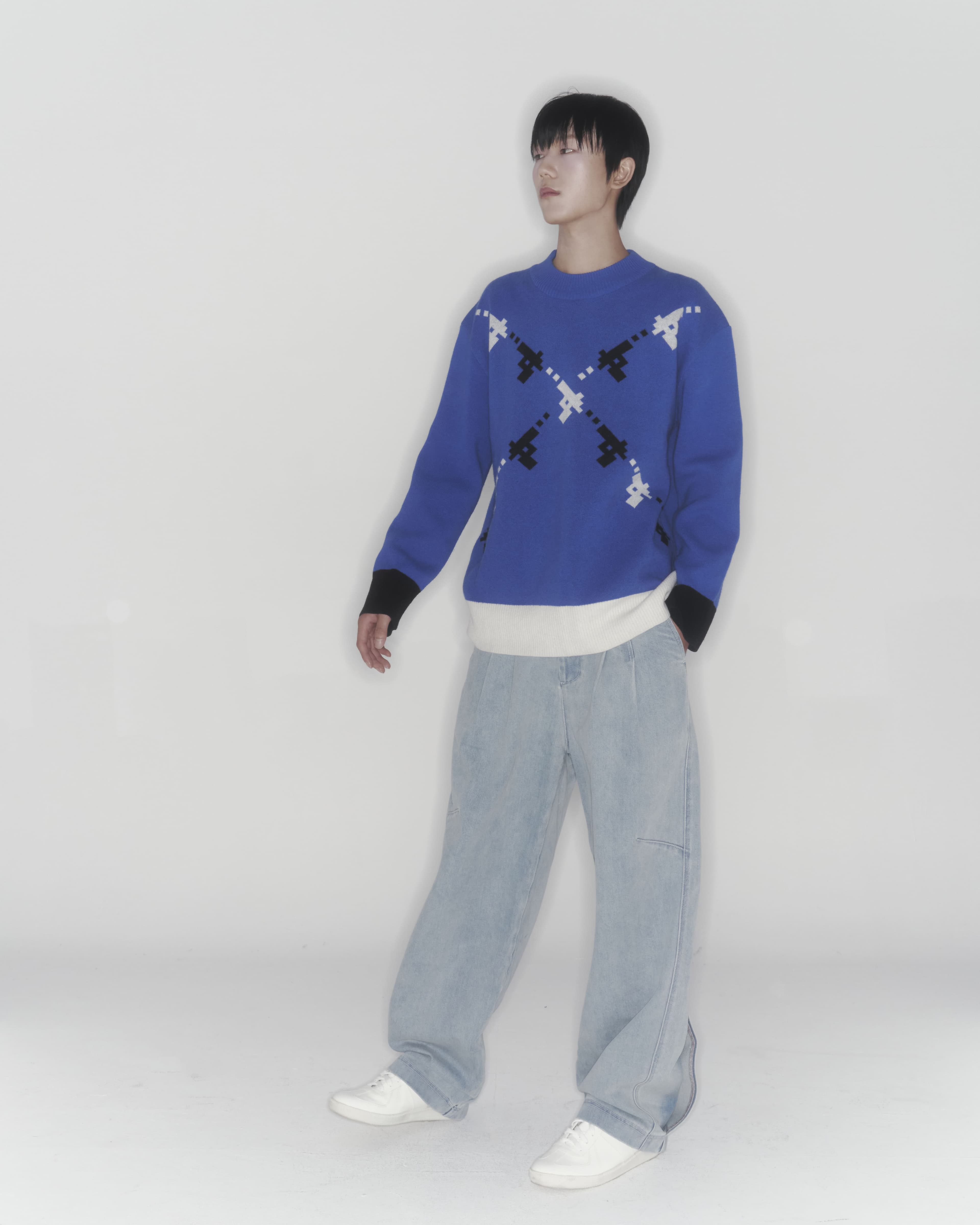 Gun Knit Sweater (Blue) — vue 12