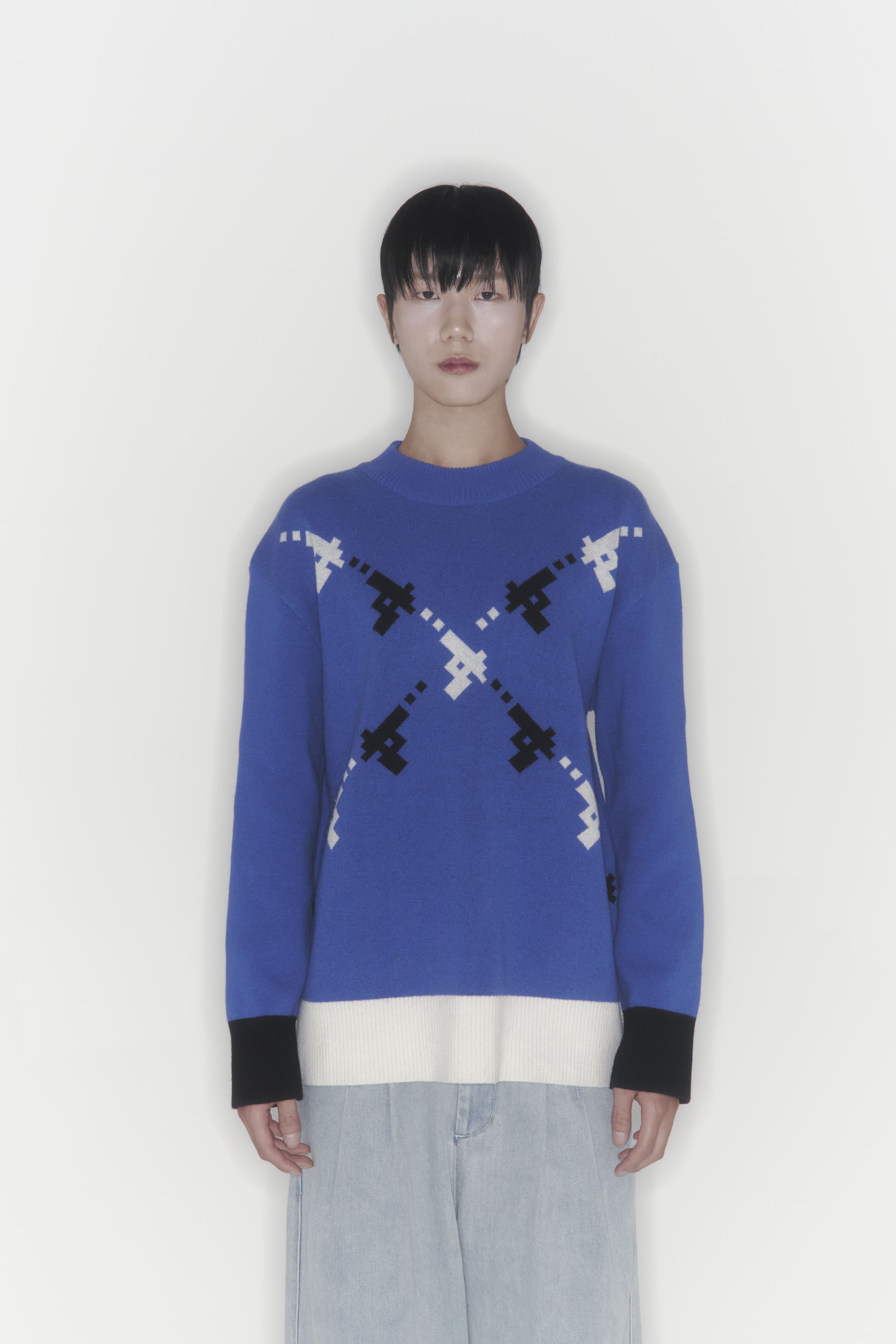 Gun Knit Sweater (Blue) — vue 1