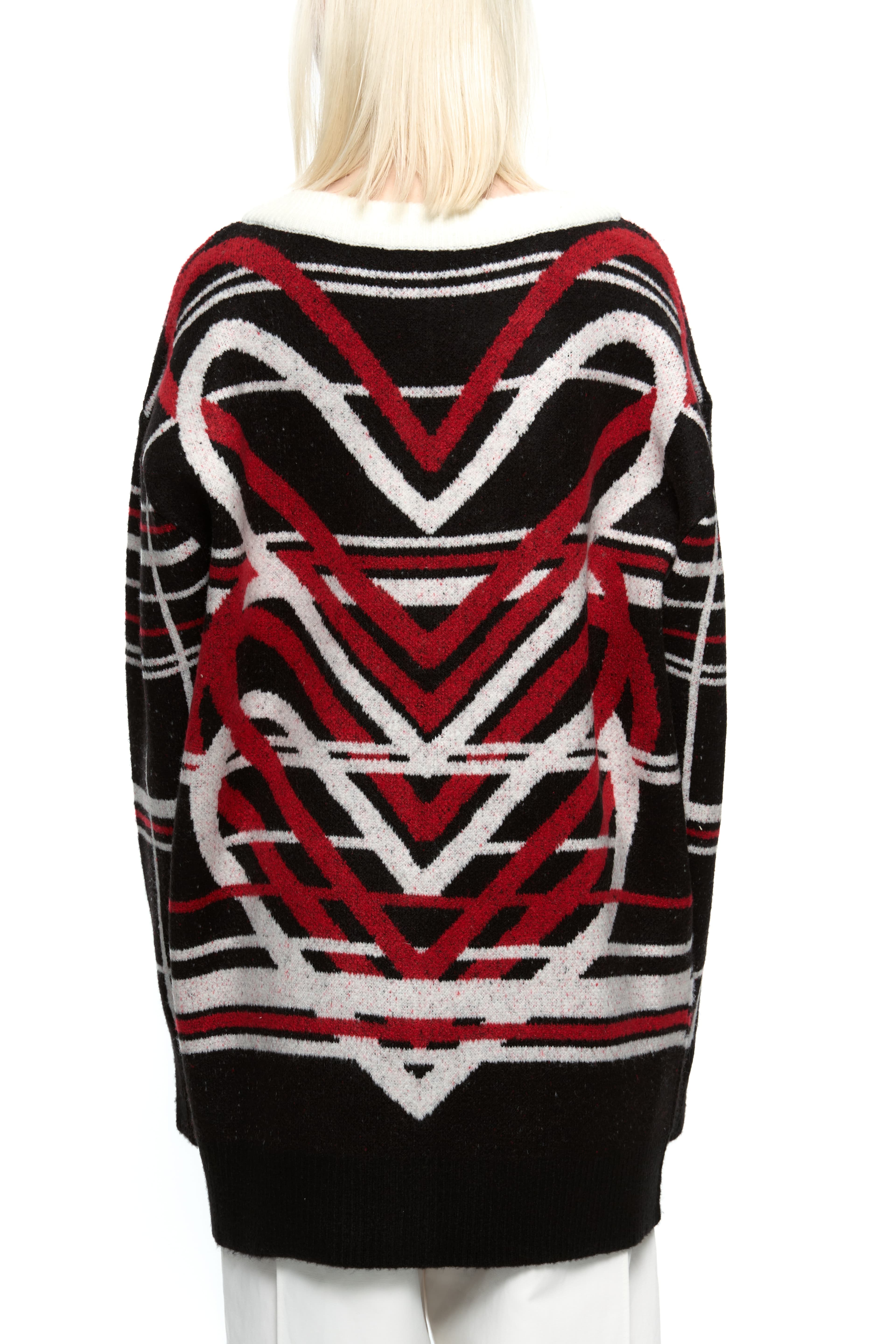 Heart Graphic Knit Cardigan (Red) — vue 16