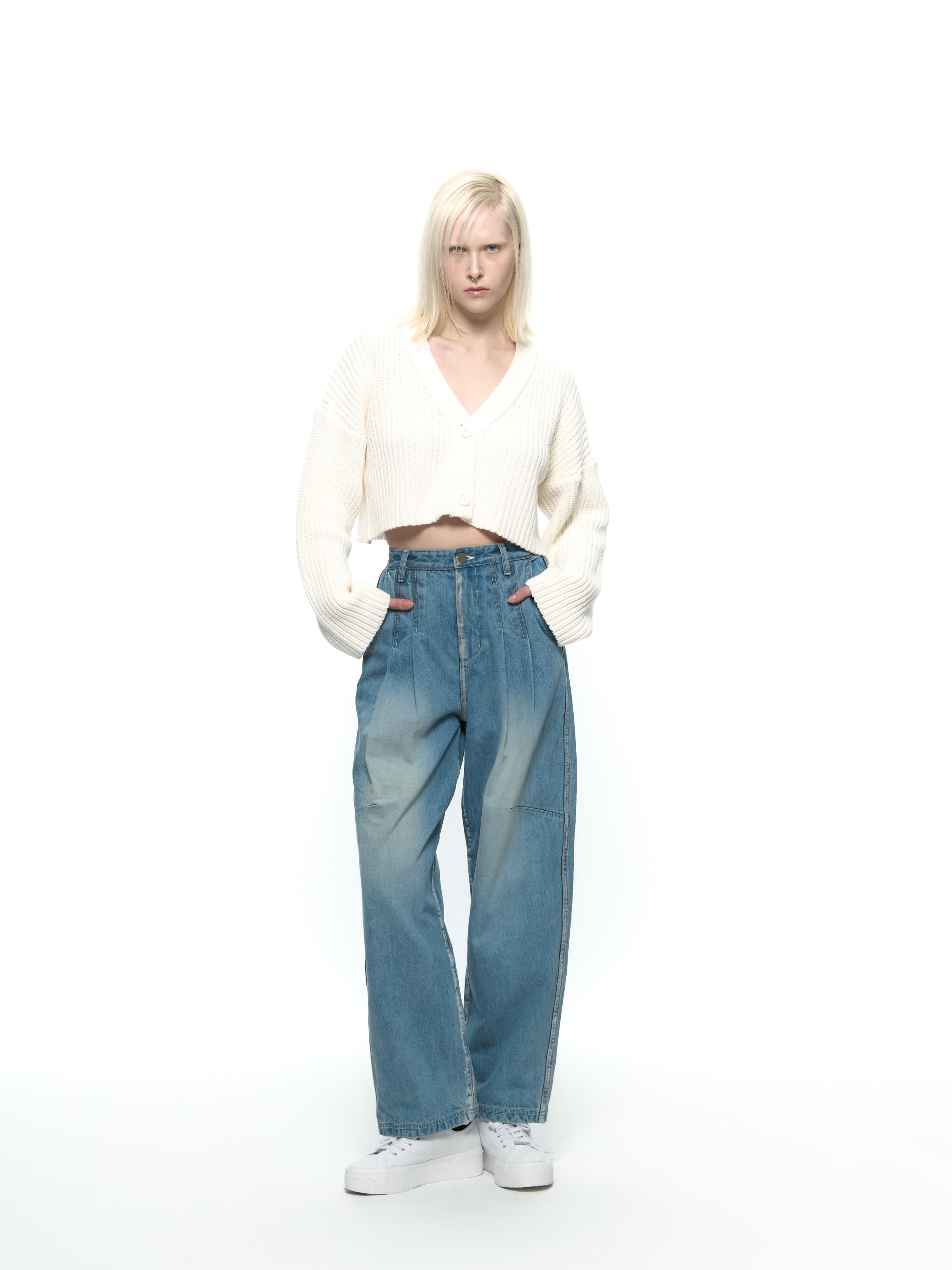 Heart Crop Cardigan (Blue) — vue 12