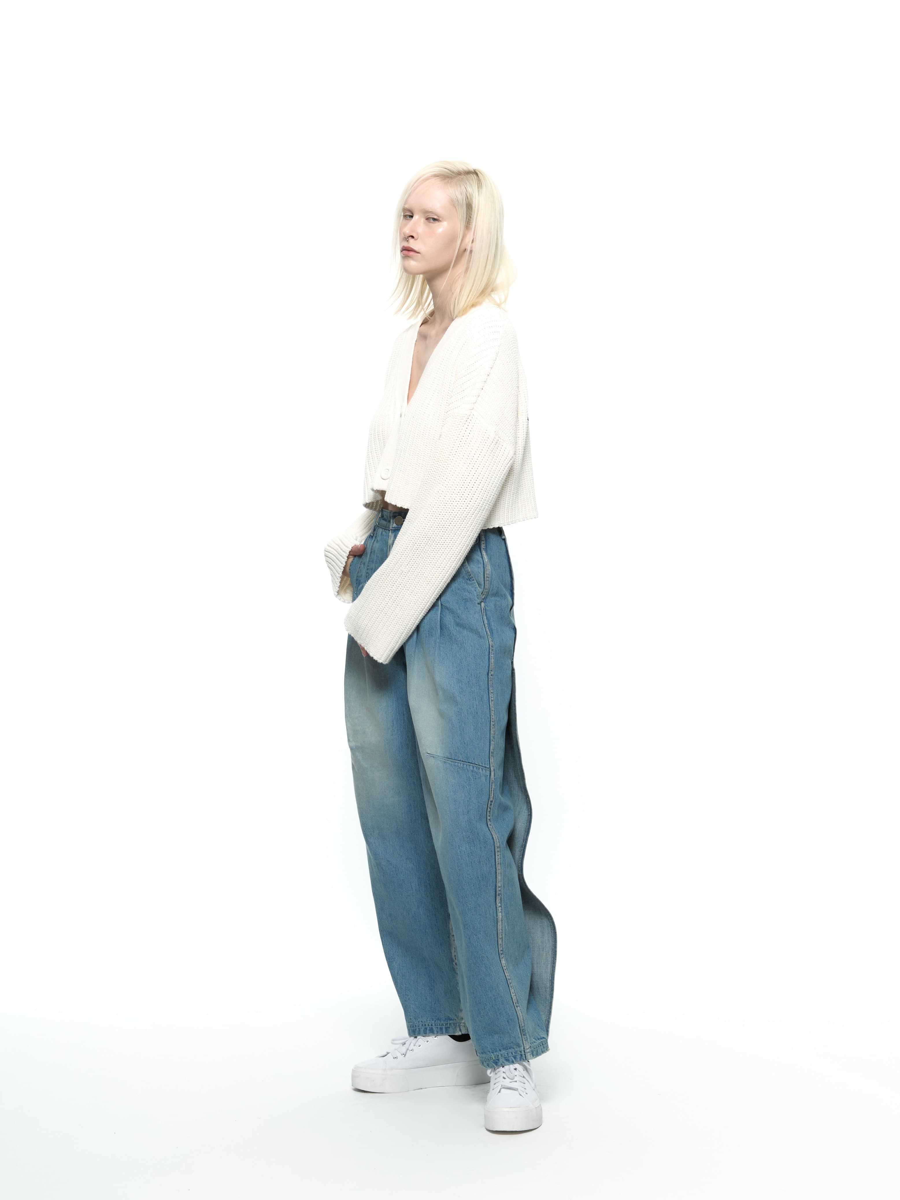 Heart Crop Cardigan (Blue) — vue 13