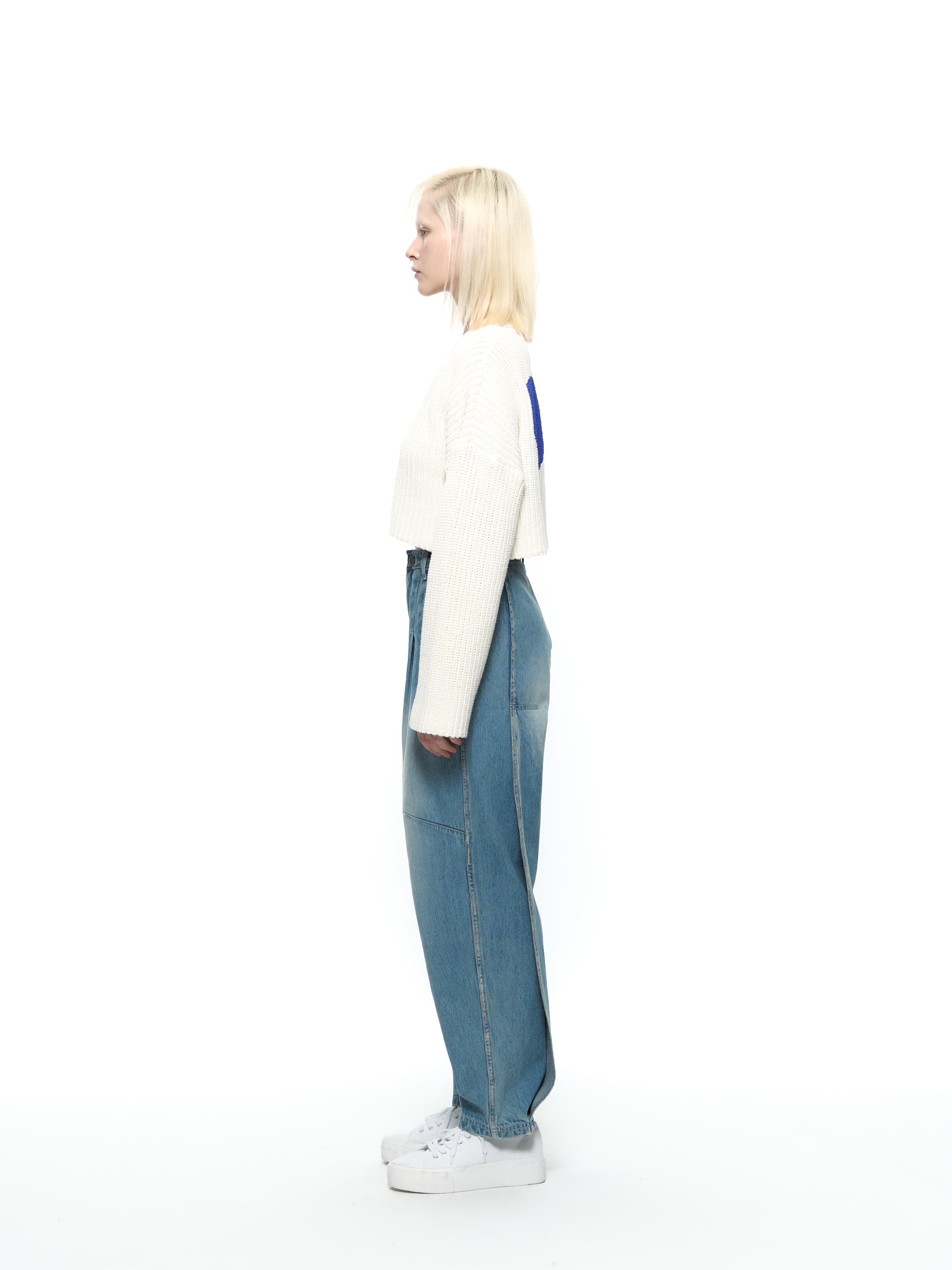 Heart Crop Cardigan (Blue) — vue 6