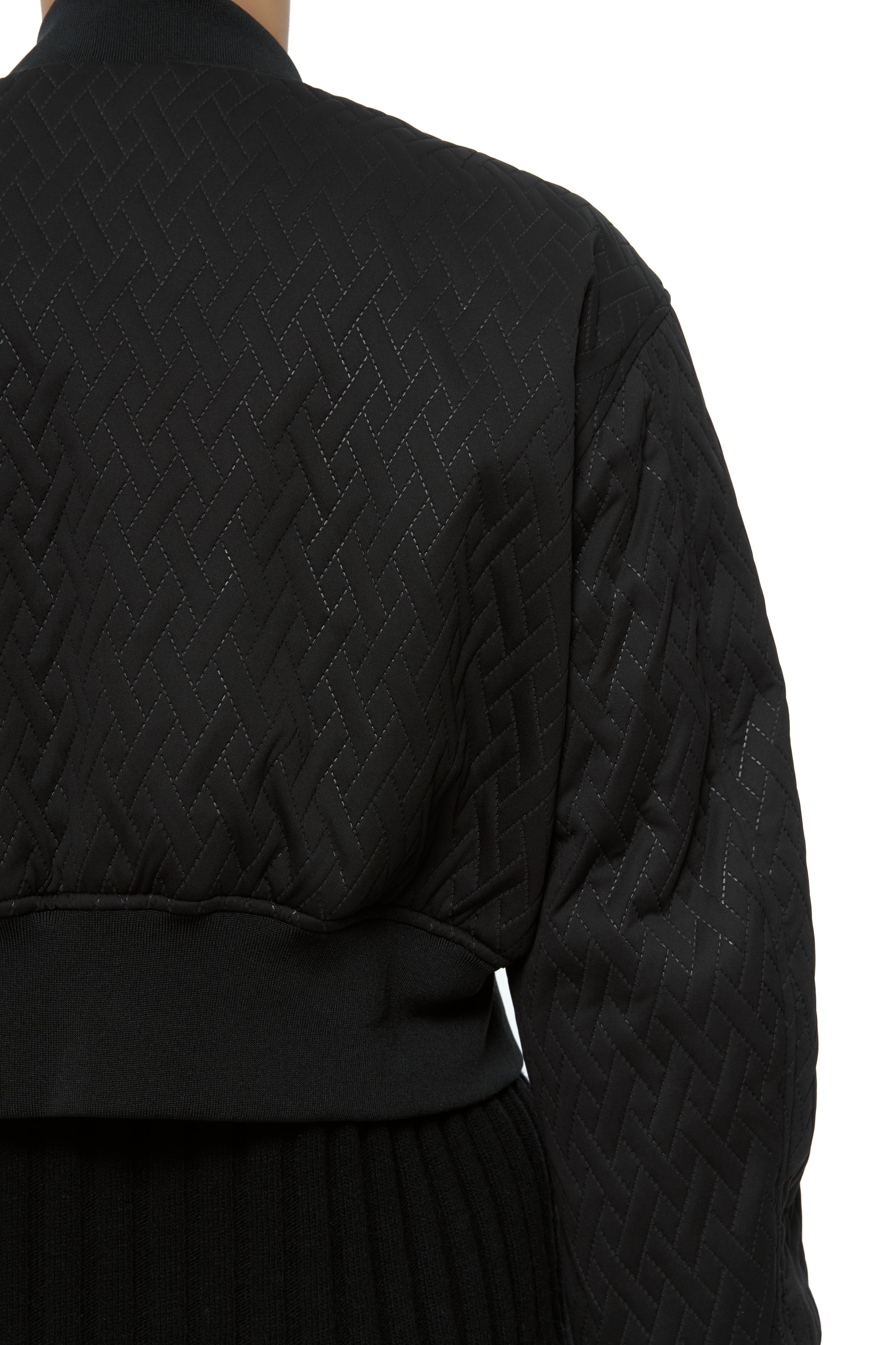 Quilted Crop Blouson Jacket (Black) — vue 17