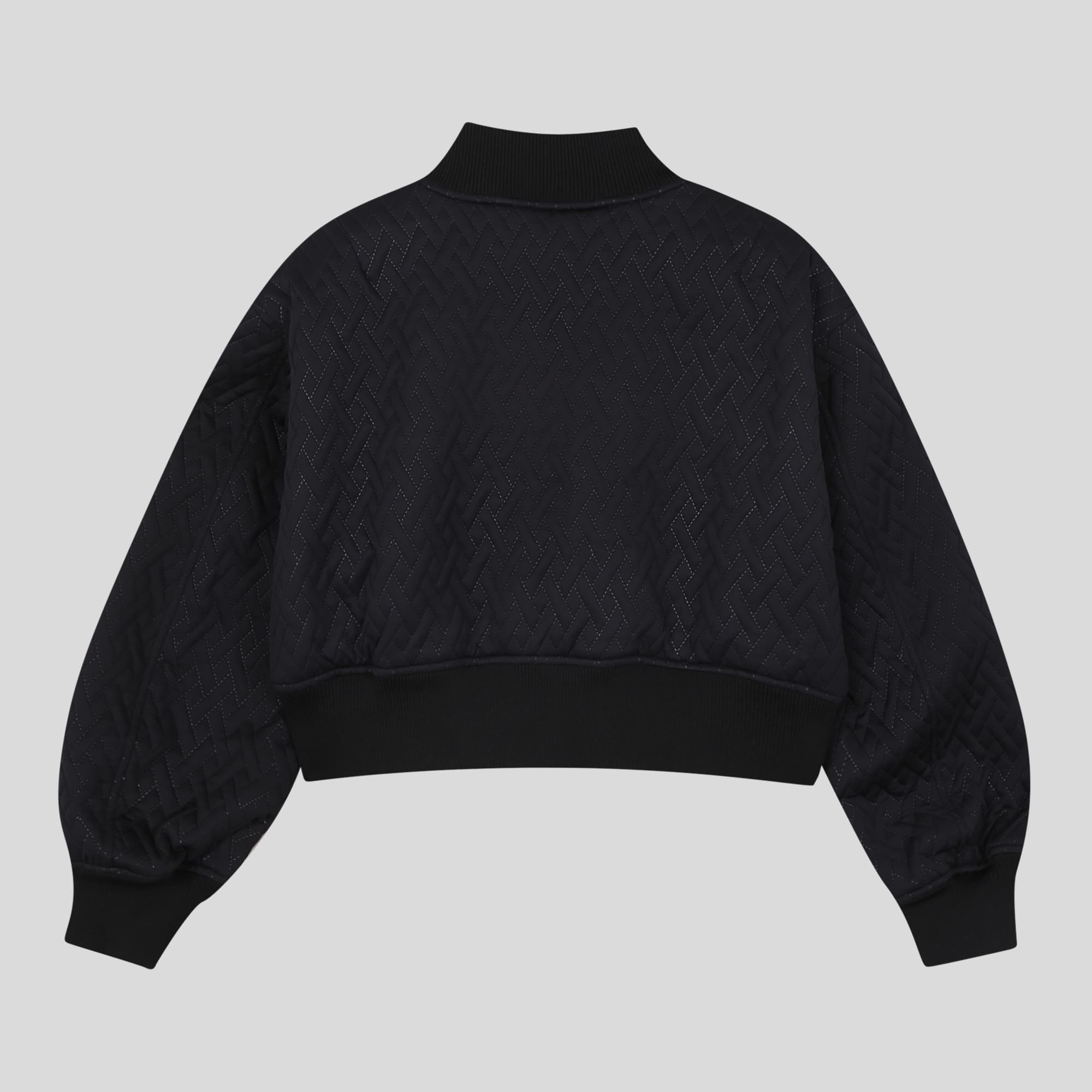 Quilted Crop Blouson Jacket (Black) — vue 4