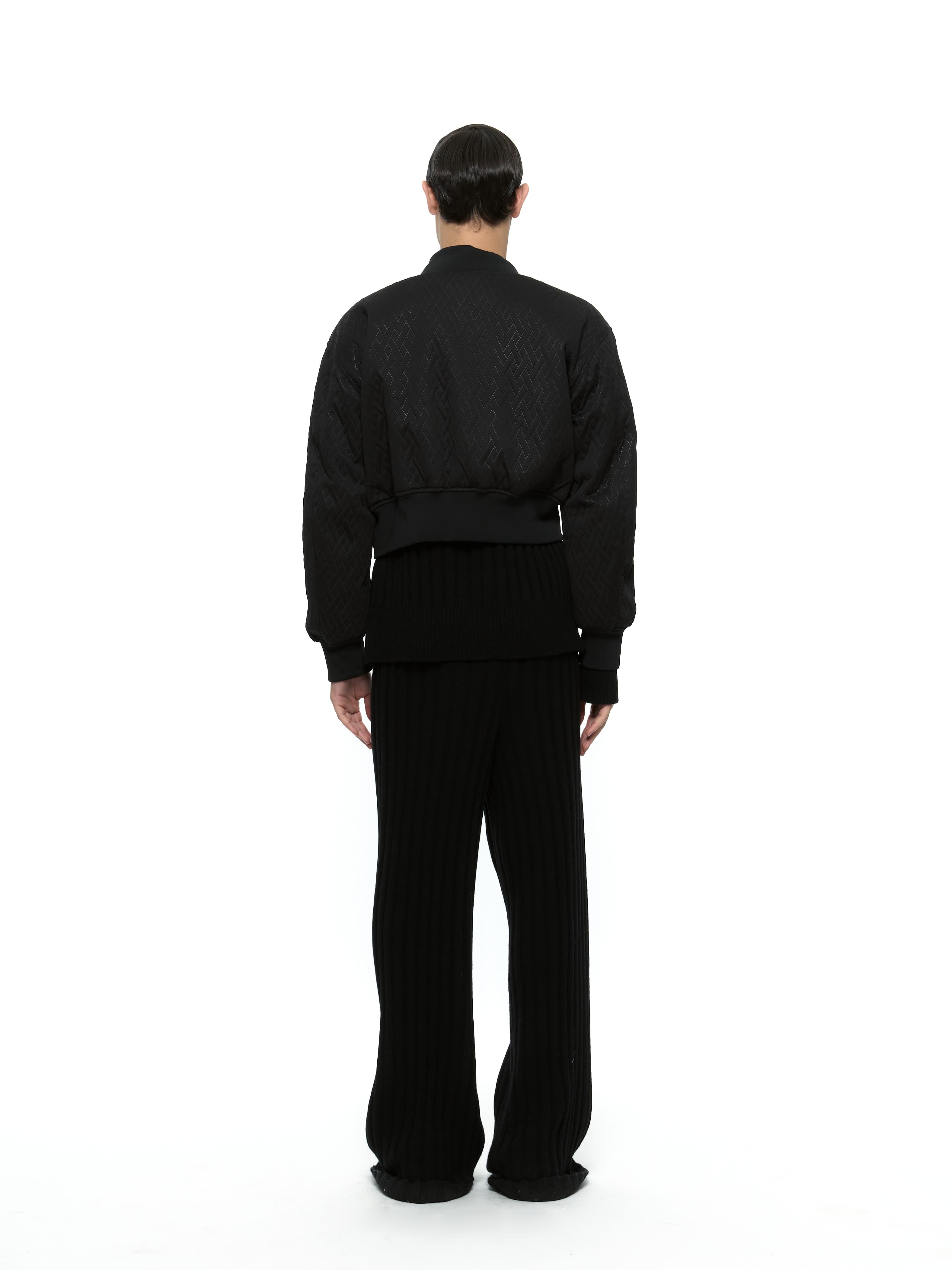 Quilted Crop Blouson Jacket (Black) — vue 9