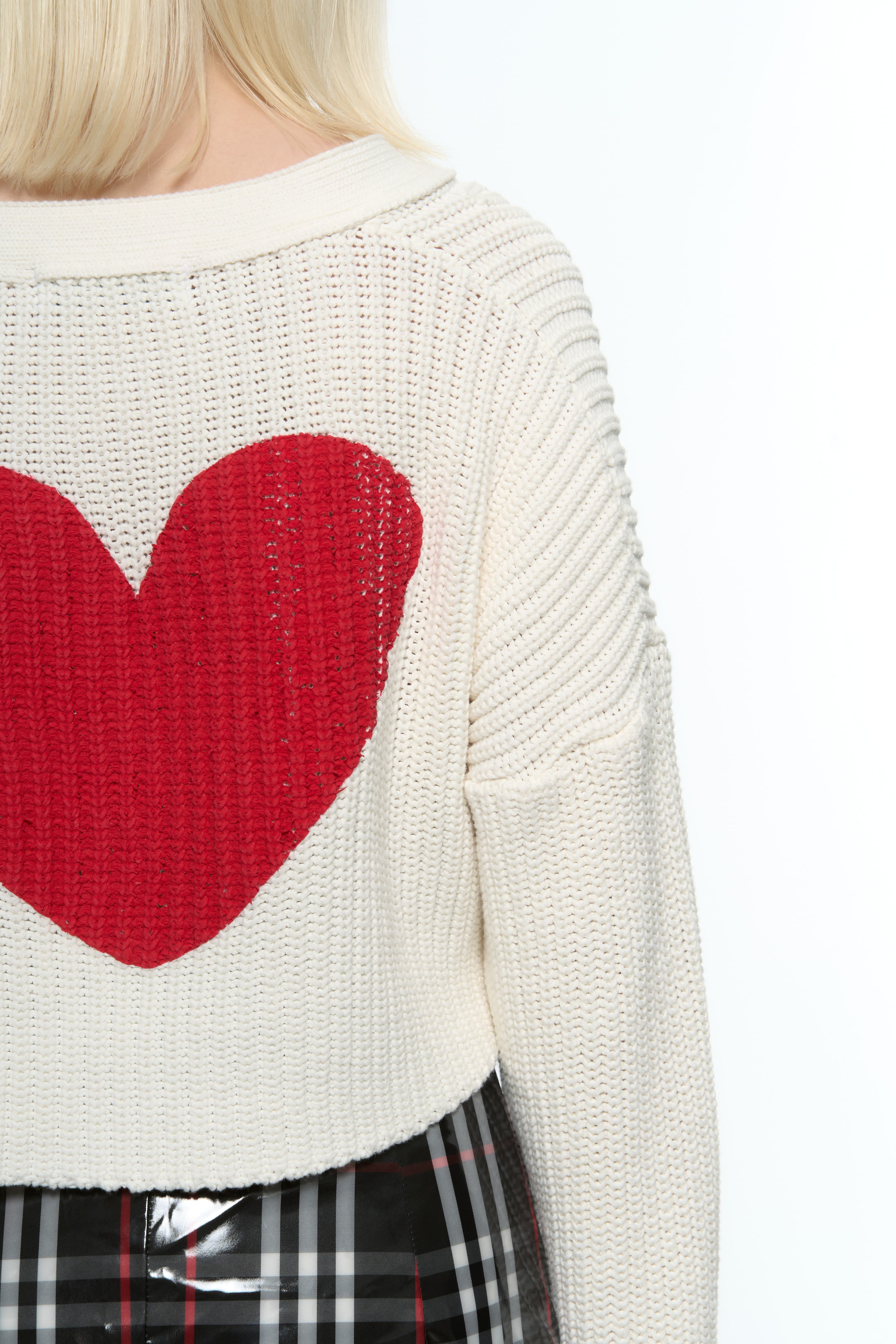 Heart Crop Cardigan (Red) — vue 16
