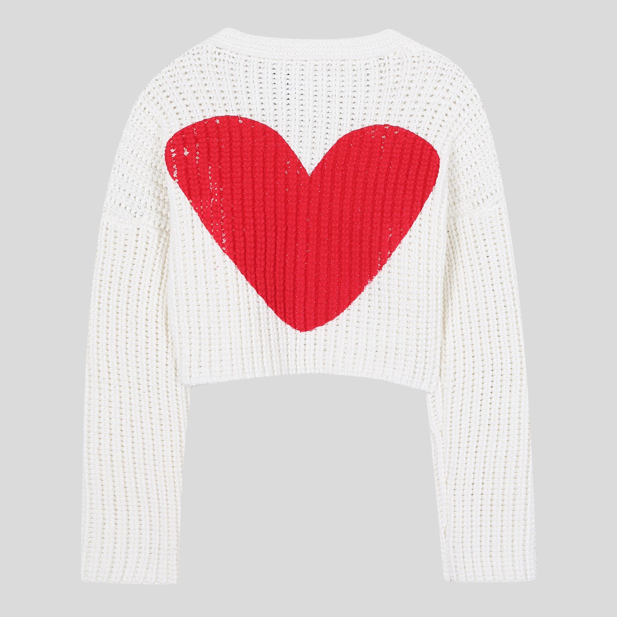 Heart Crop Cardigan (Red) — vue 18
