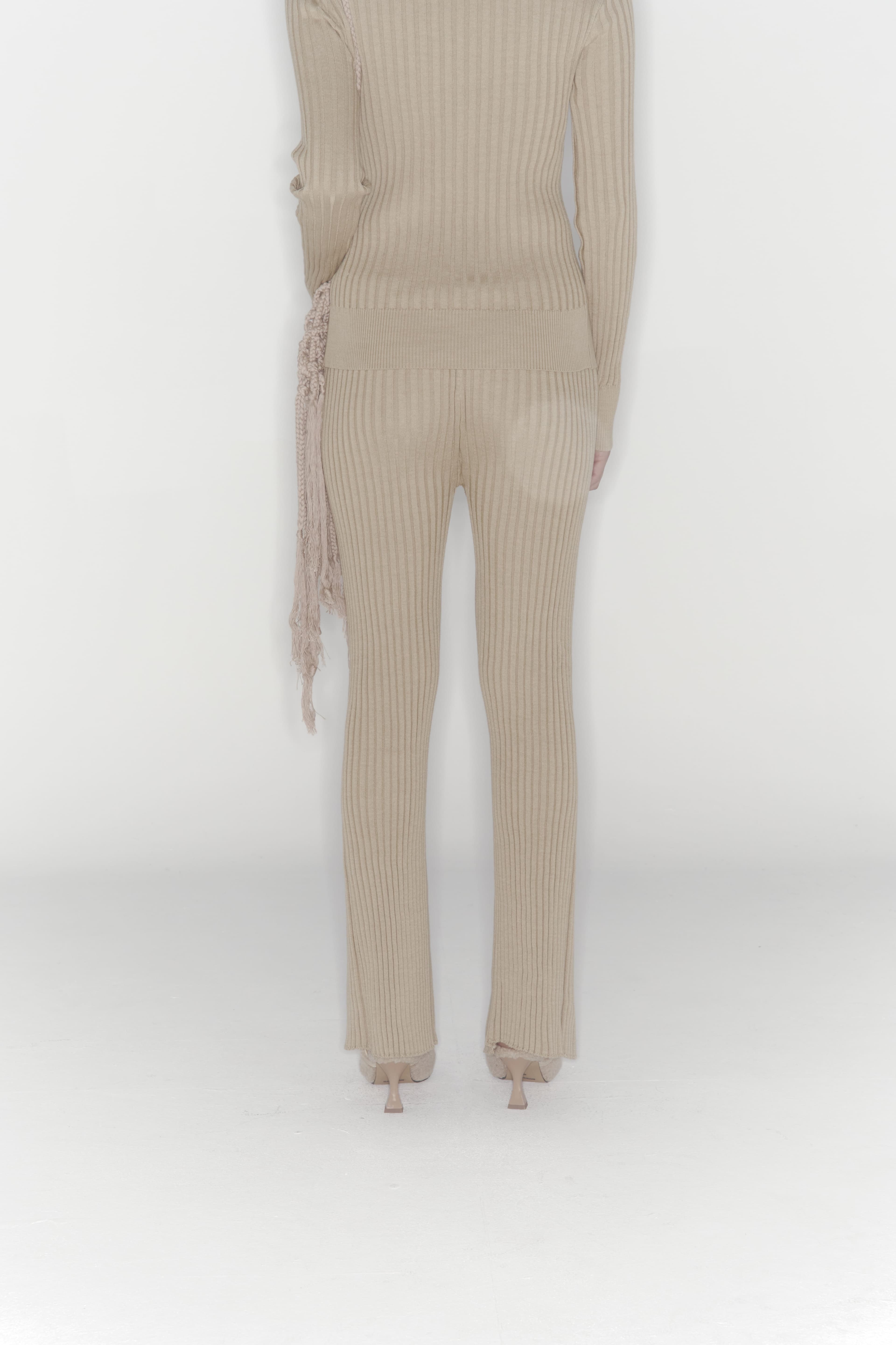 Ribbed Knit Pants (Beige) — vue 15