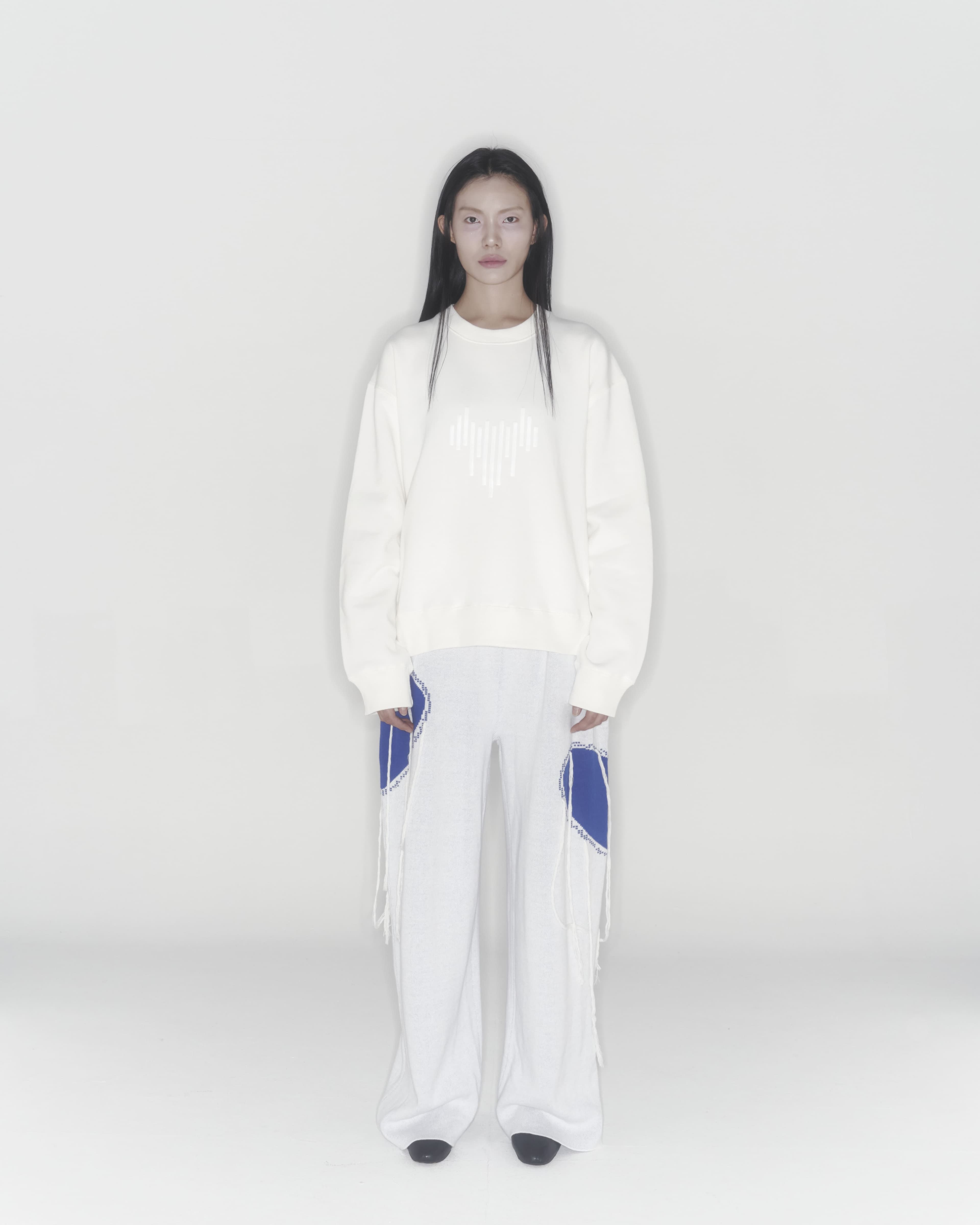 Heart Knit Pants (White) — vue 3