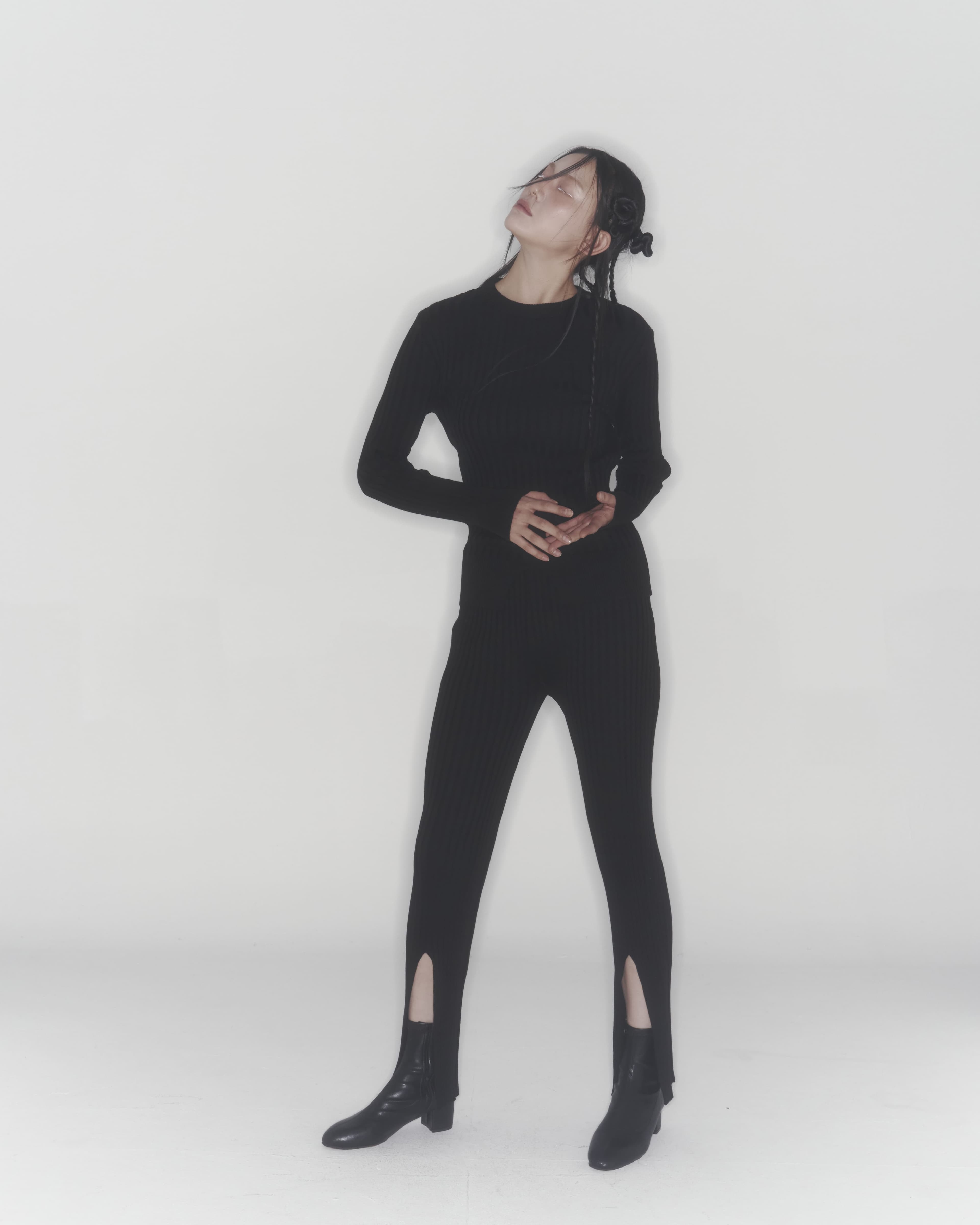 Ribbed Knit Pants (Black) — vue 12