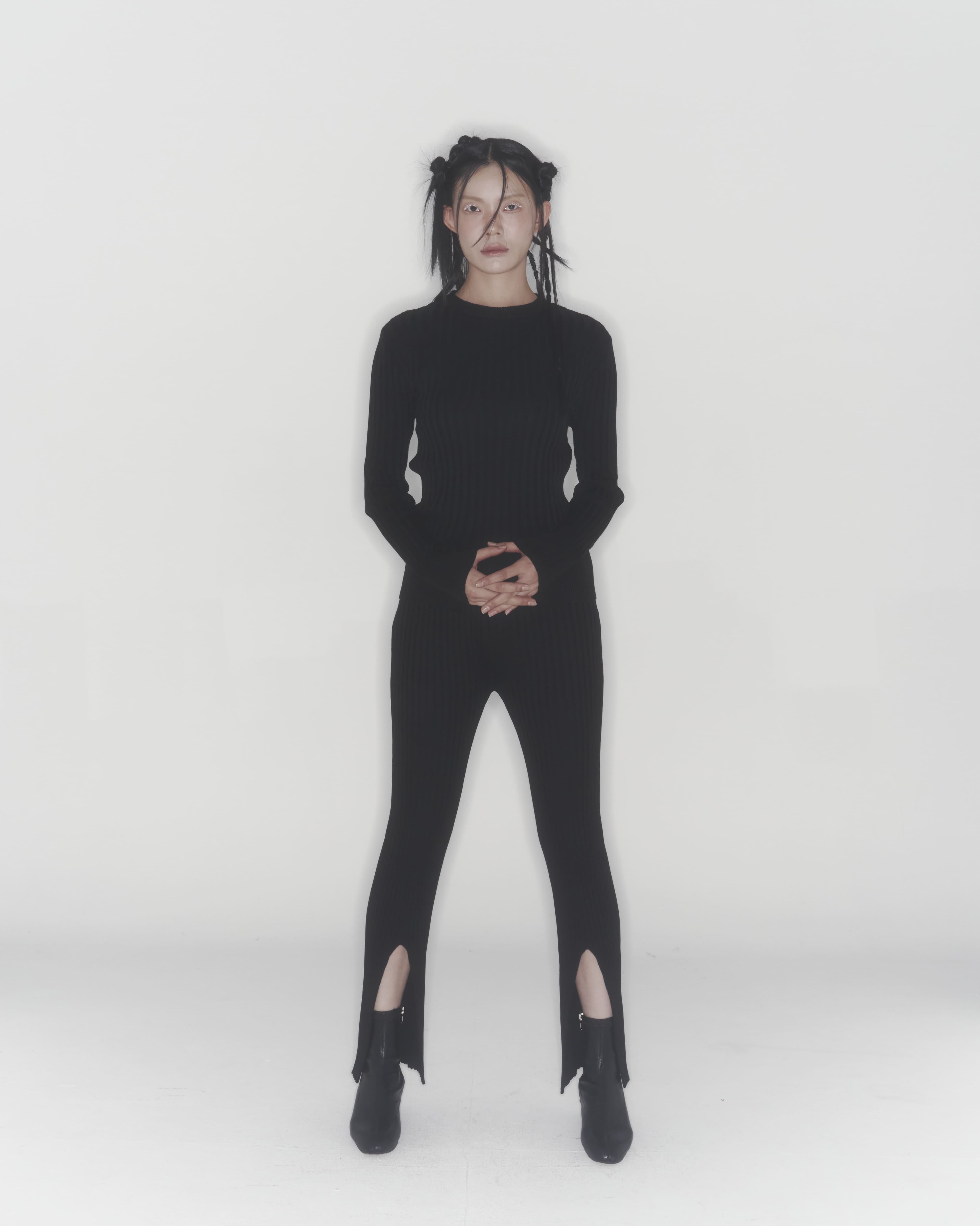 Ribbed Knit Pants (Black) — vue 13