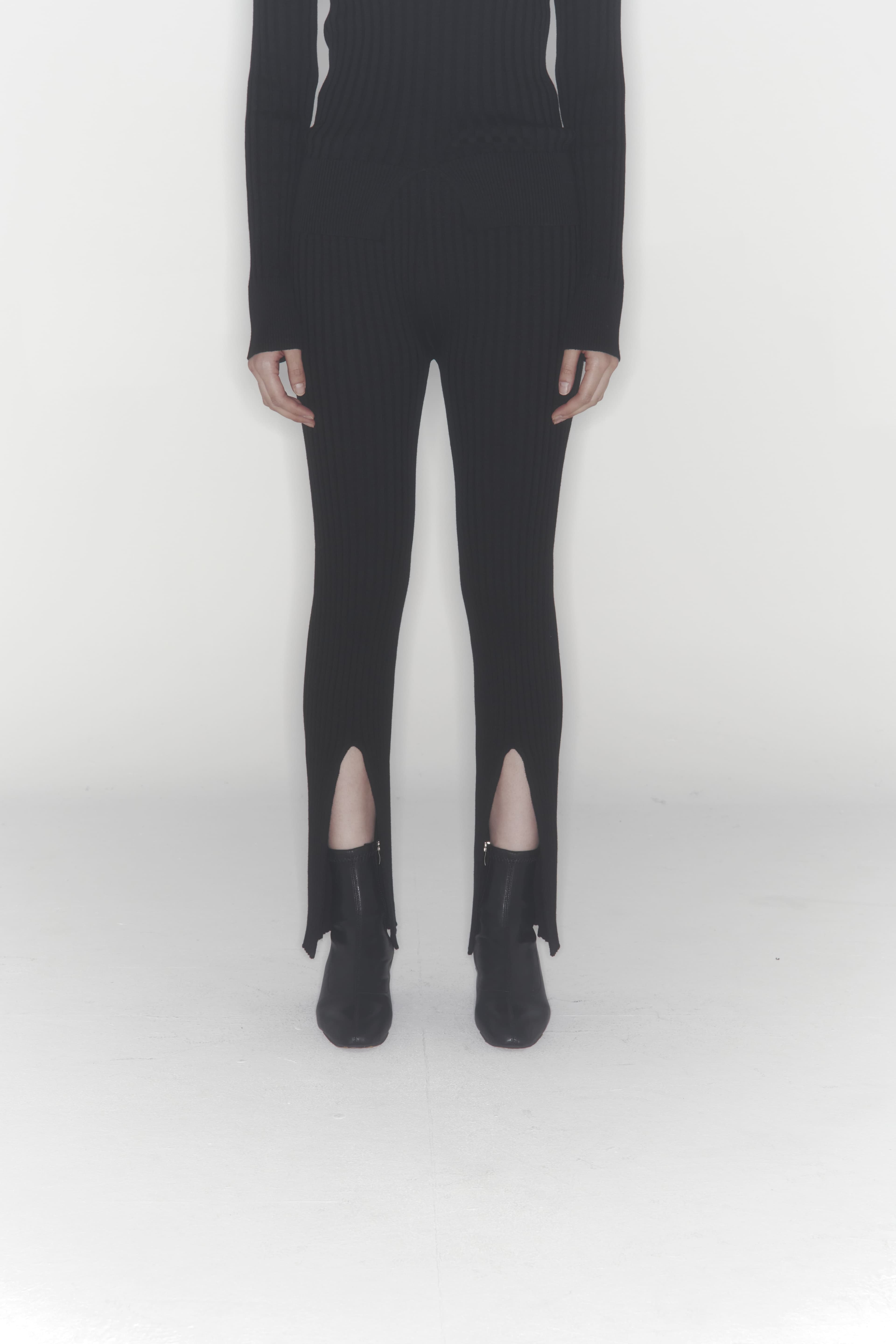 Ribbed Knit Pants (Black) — vue 15