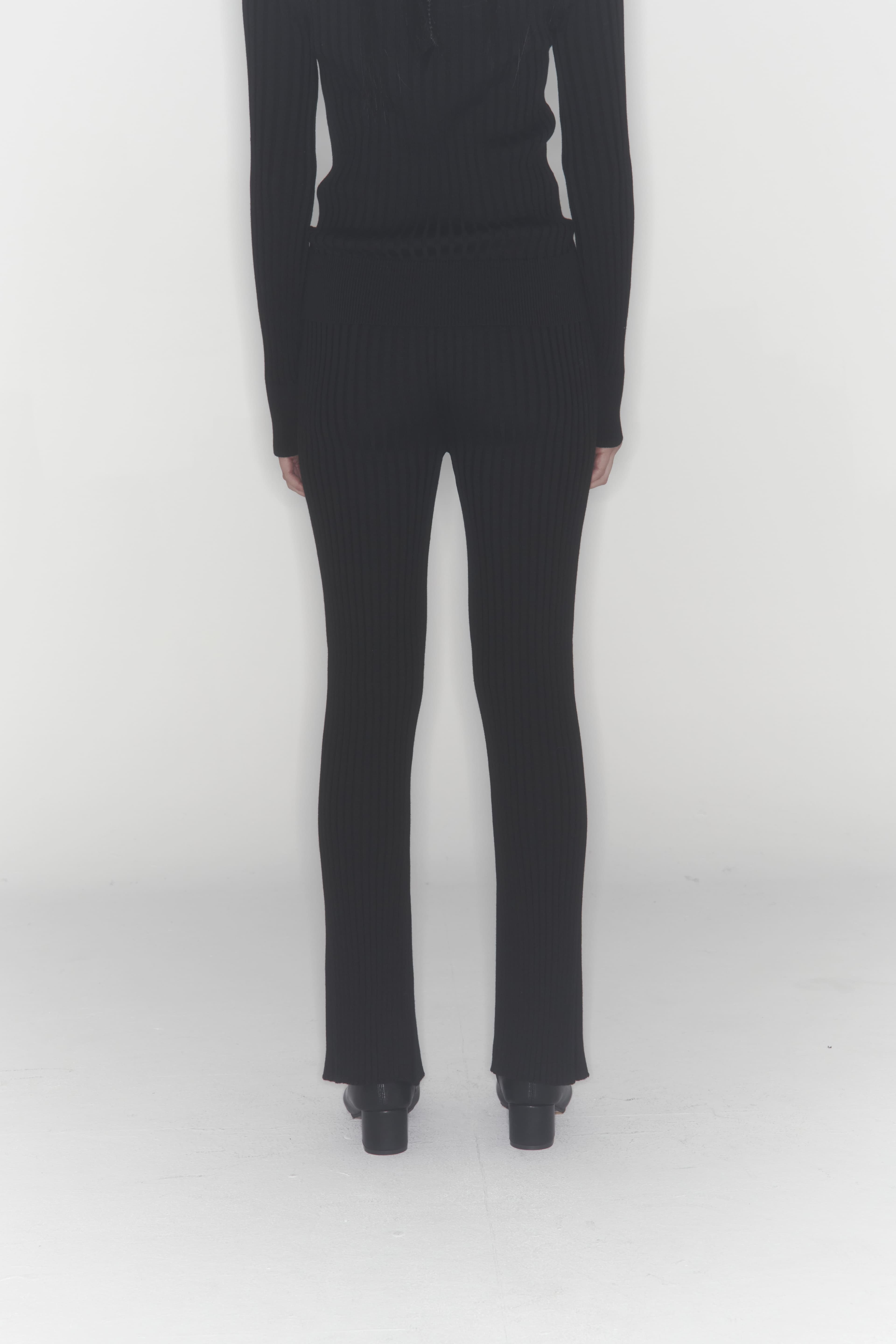Ribbed Knit Pants (Black) — vue 22