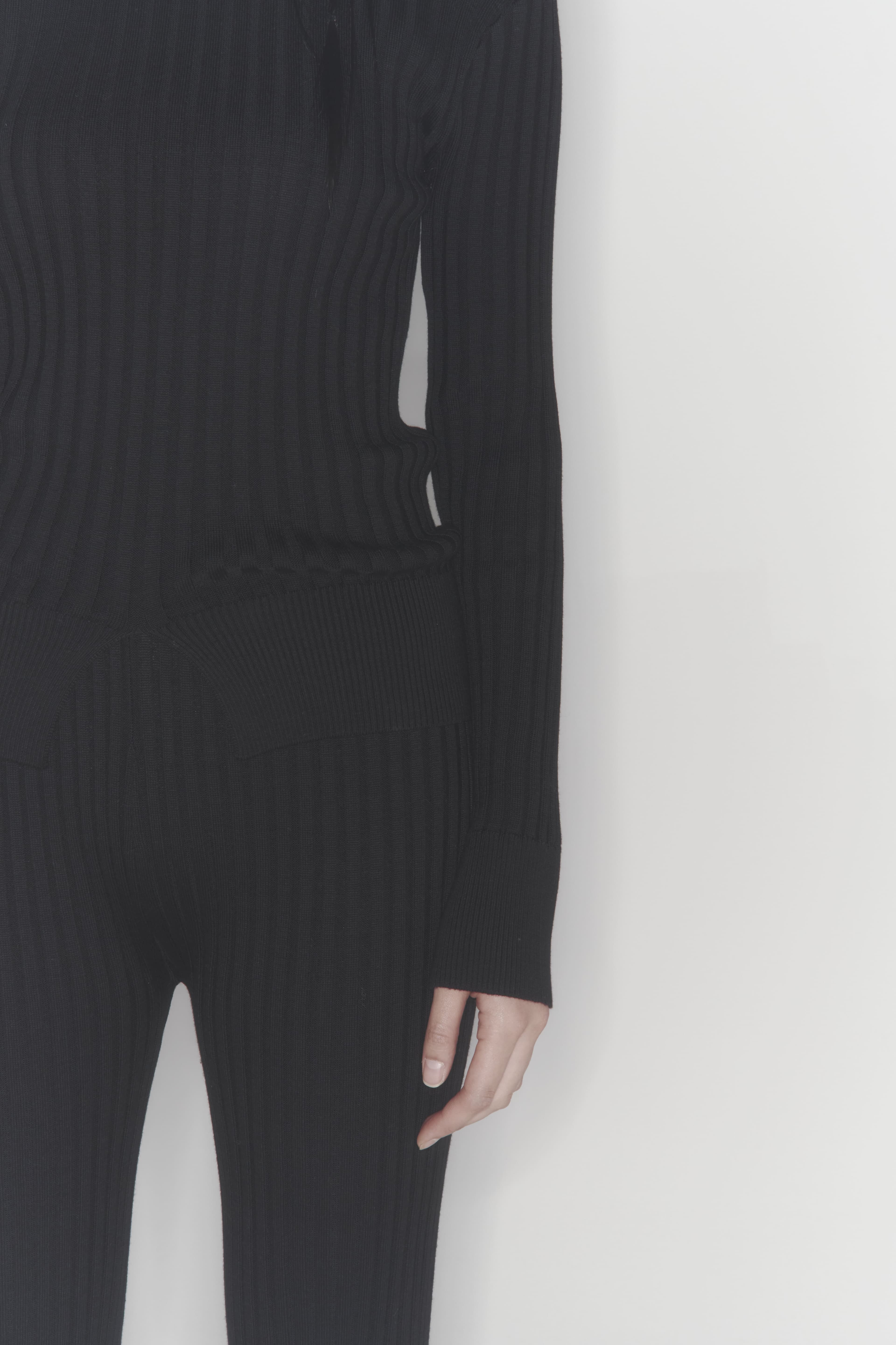 Ribbed Knit Pants (Black) — vue 23