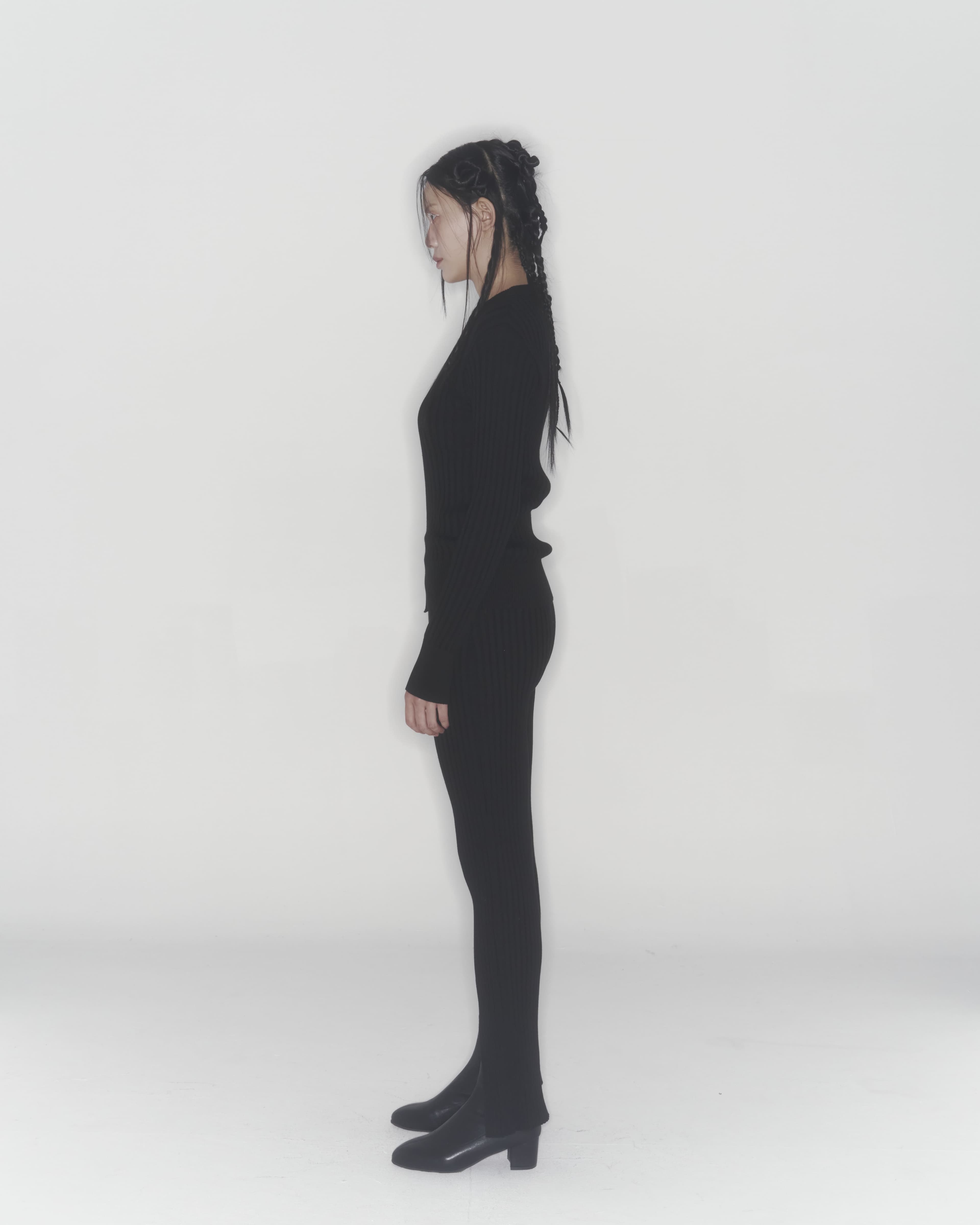 Ribbed Knit Pants (Black) — vue 6
