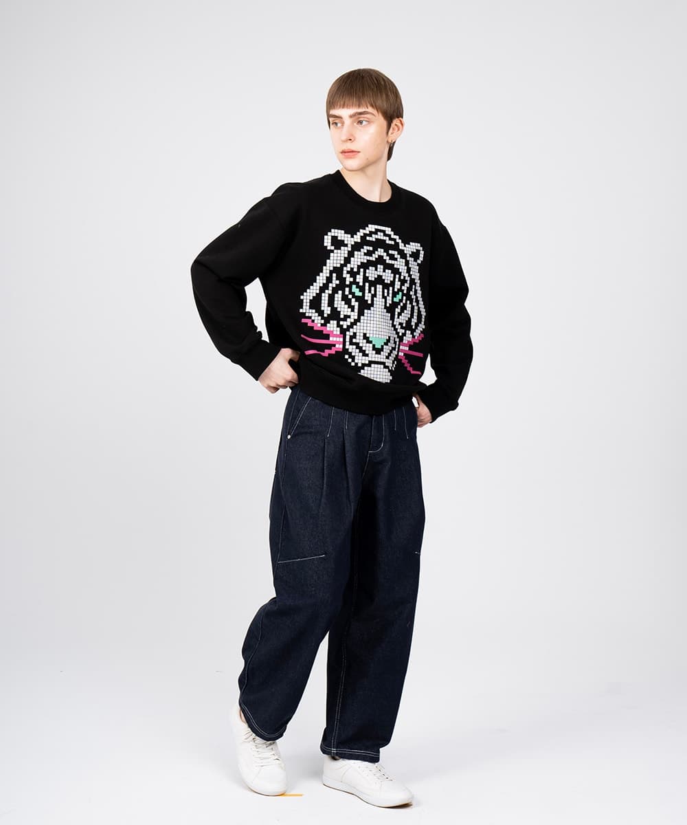 Tiger Graphic Sweat Shirts (Black) — vue 7