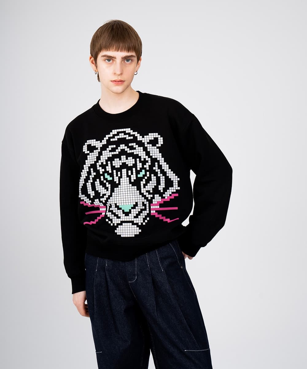 Tiger Graphic Sweat Shirts (Black) — vue 8