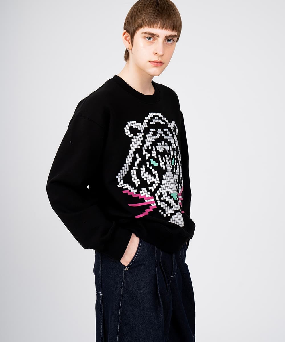 Tiger Graphic Sweat Shirts (Black) — vue 9