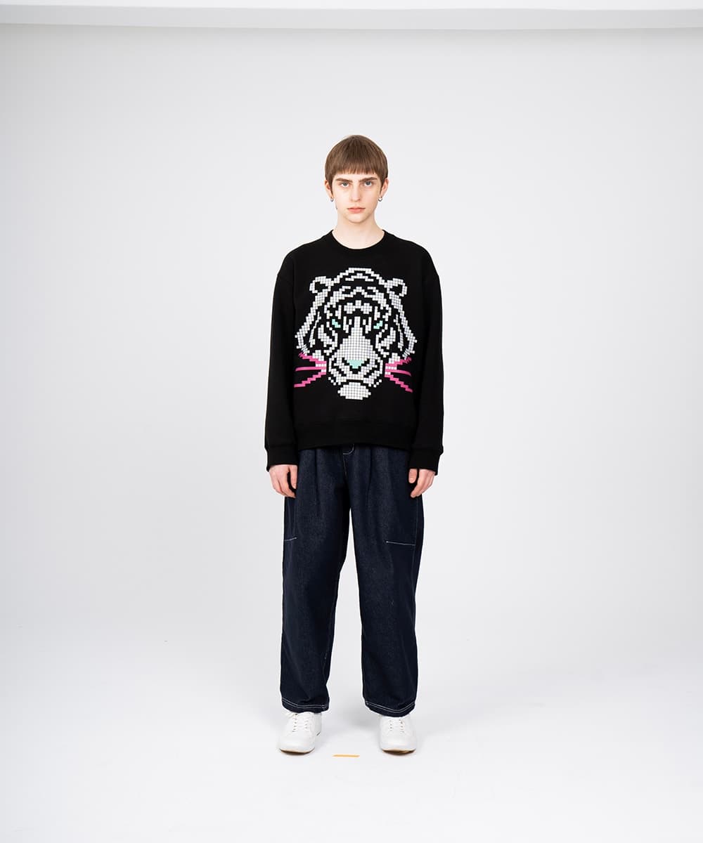 Tiger Graphic Sweat Shirts (Black)