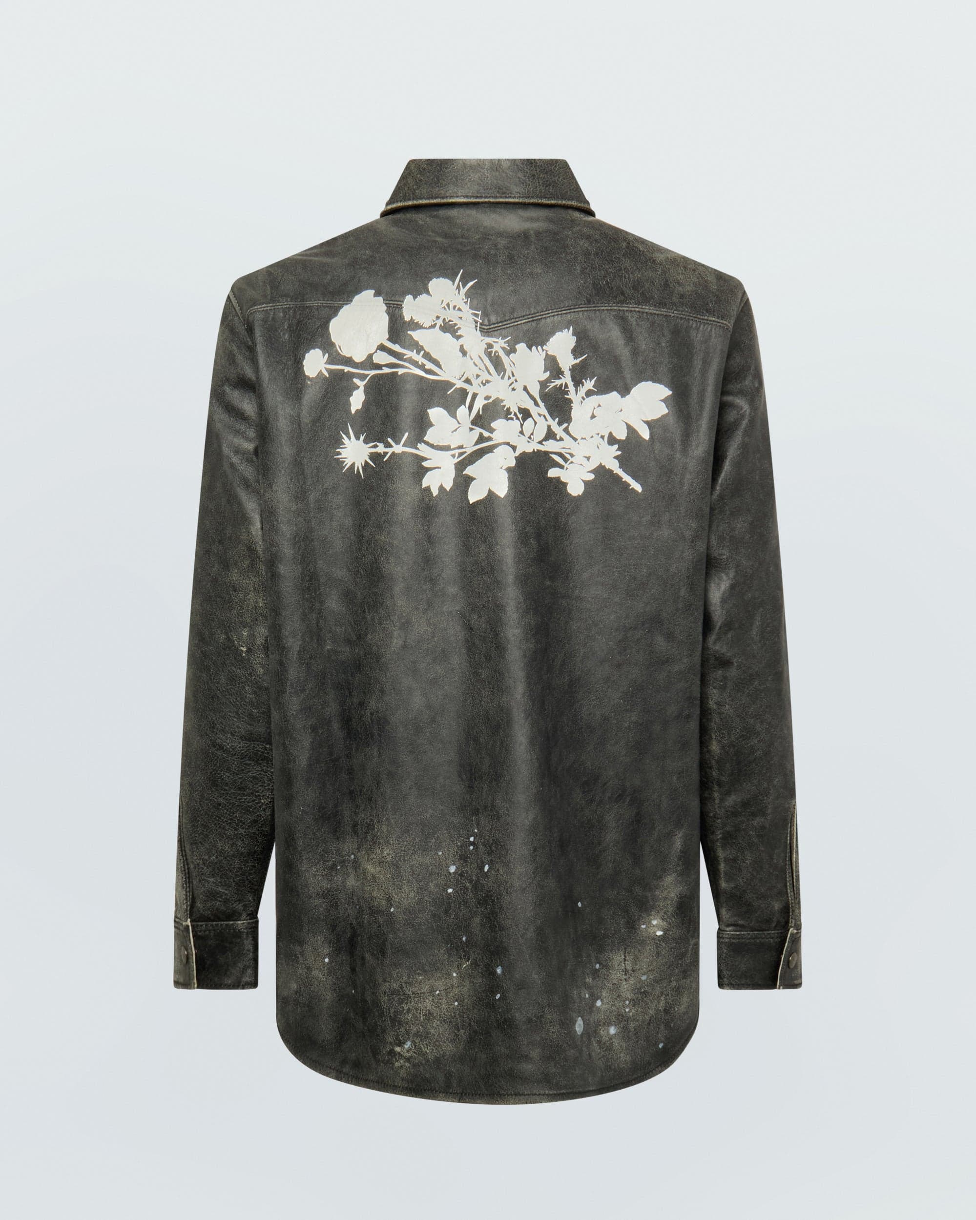 Black Leather Printed Shirt — vue 2