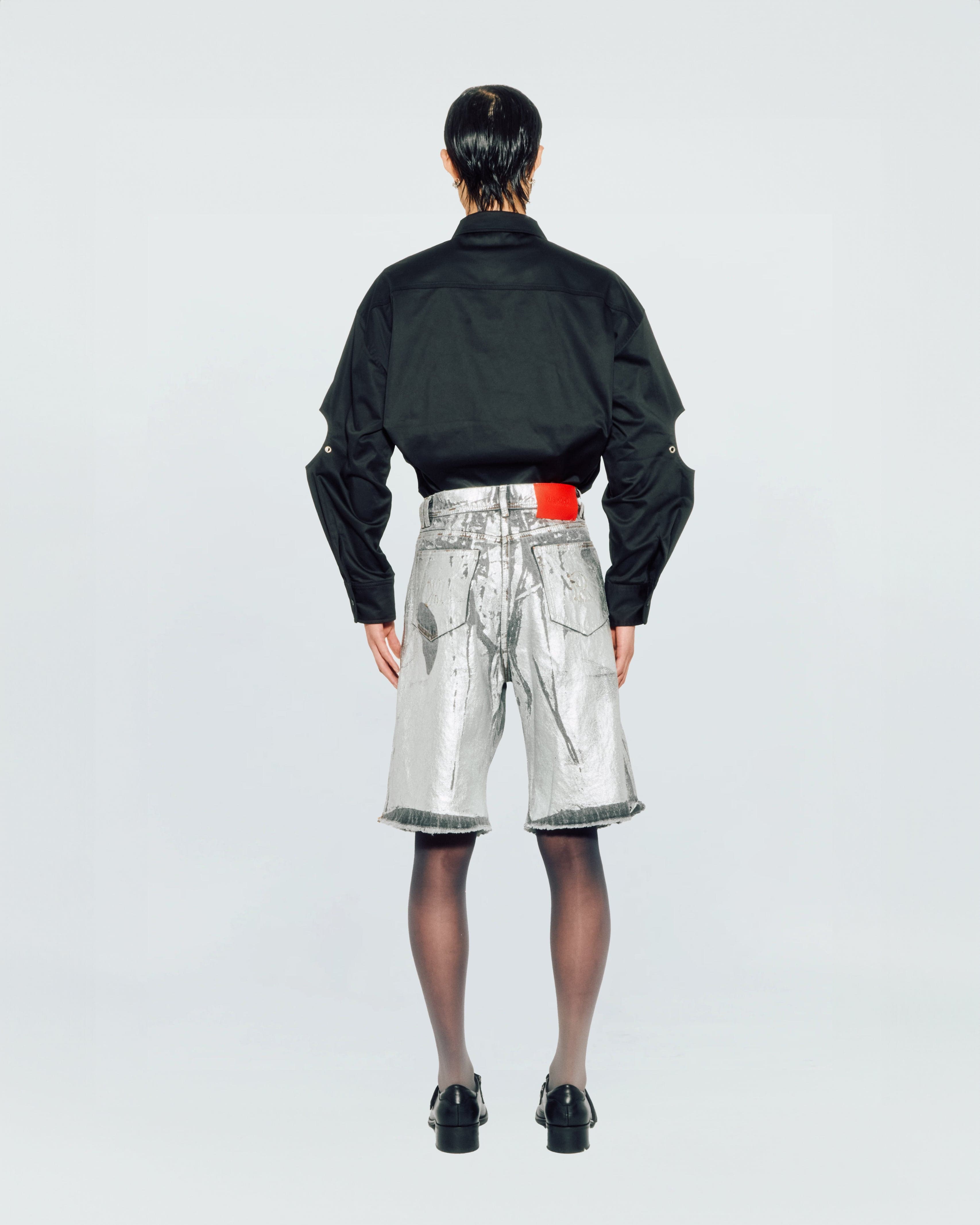 Silver Wash Denim Shorts — vue 5