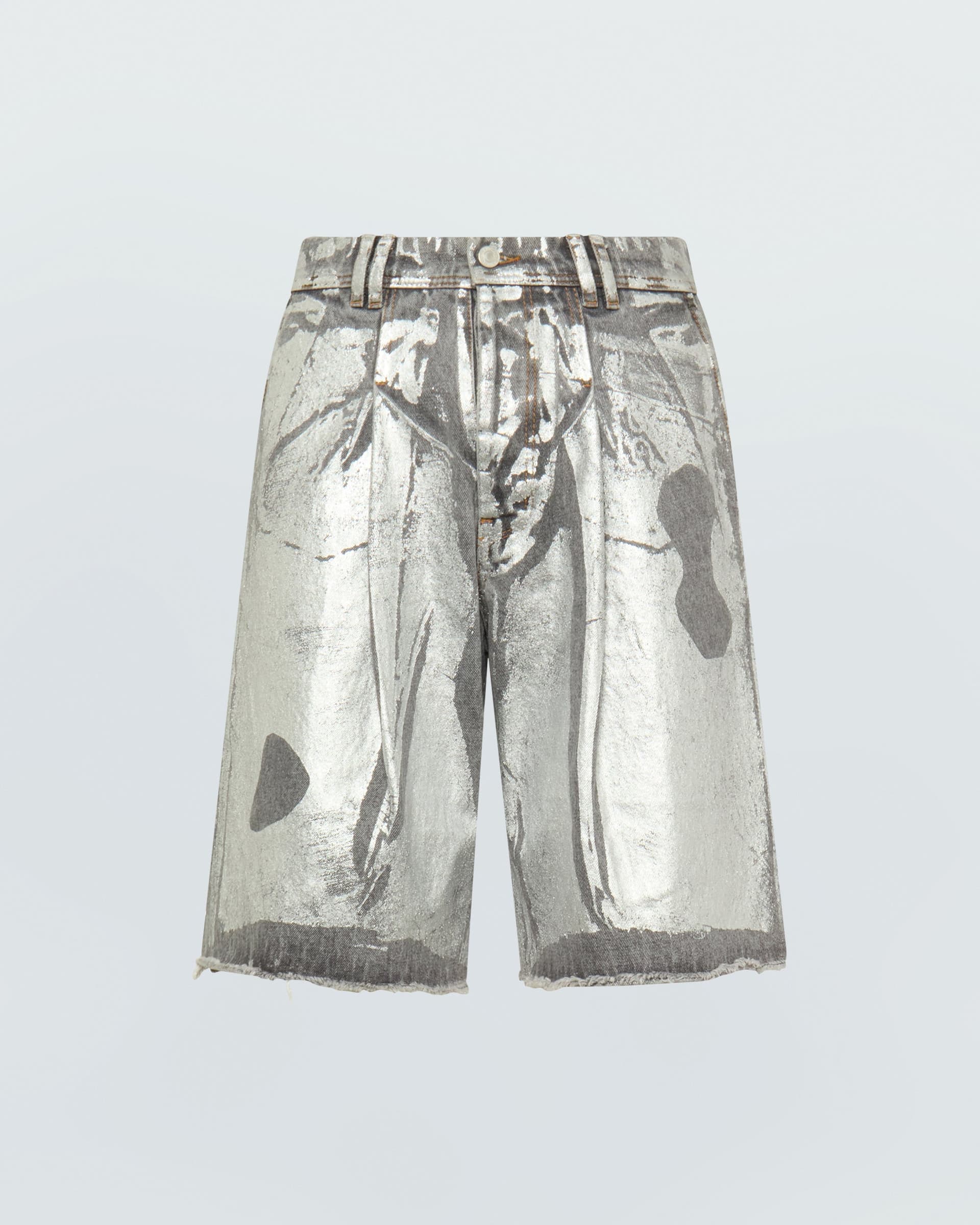Silver Wash Denim Shorts