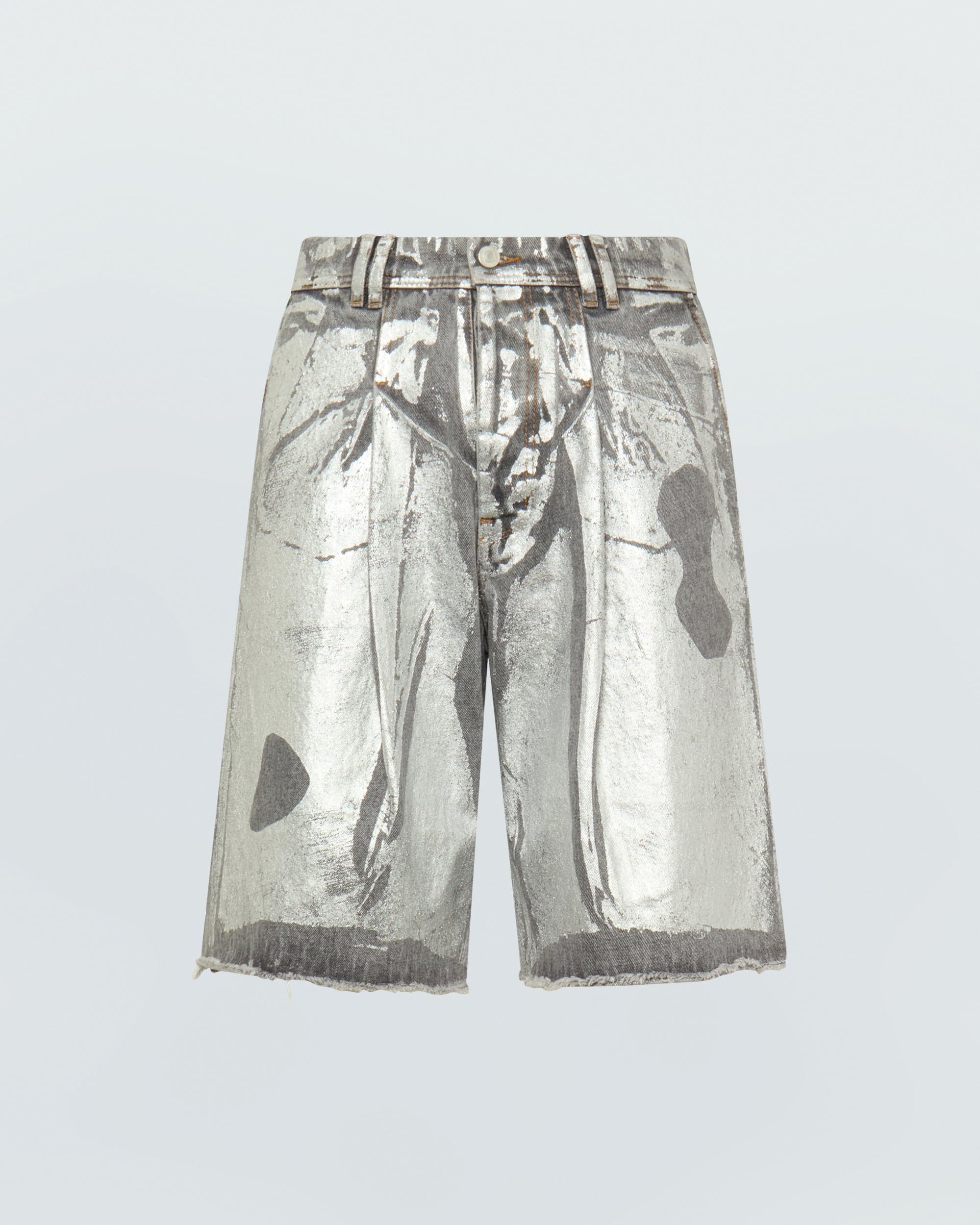 Silver Wash Denim Shorts