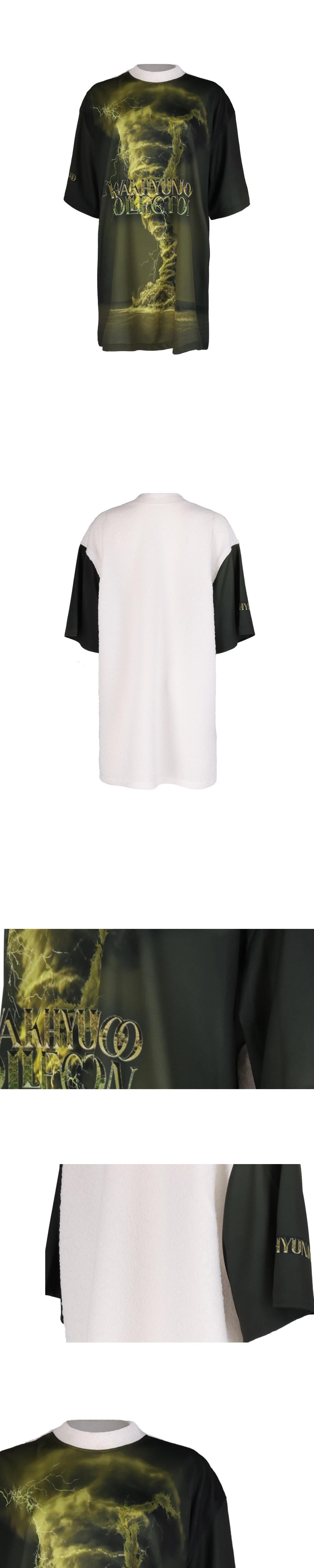 26SS Green Tonardo Thunder Printing T-Shirt — vue 4